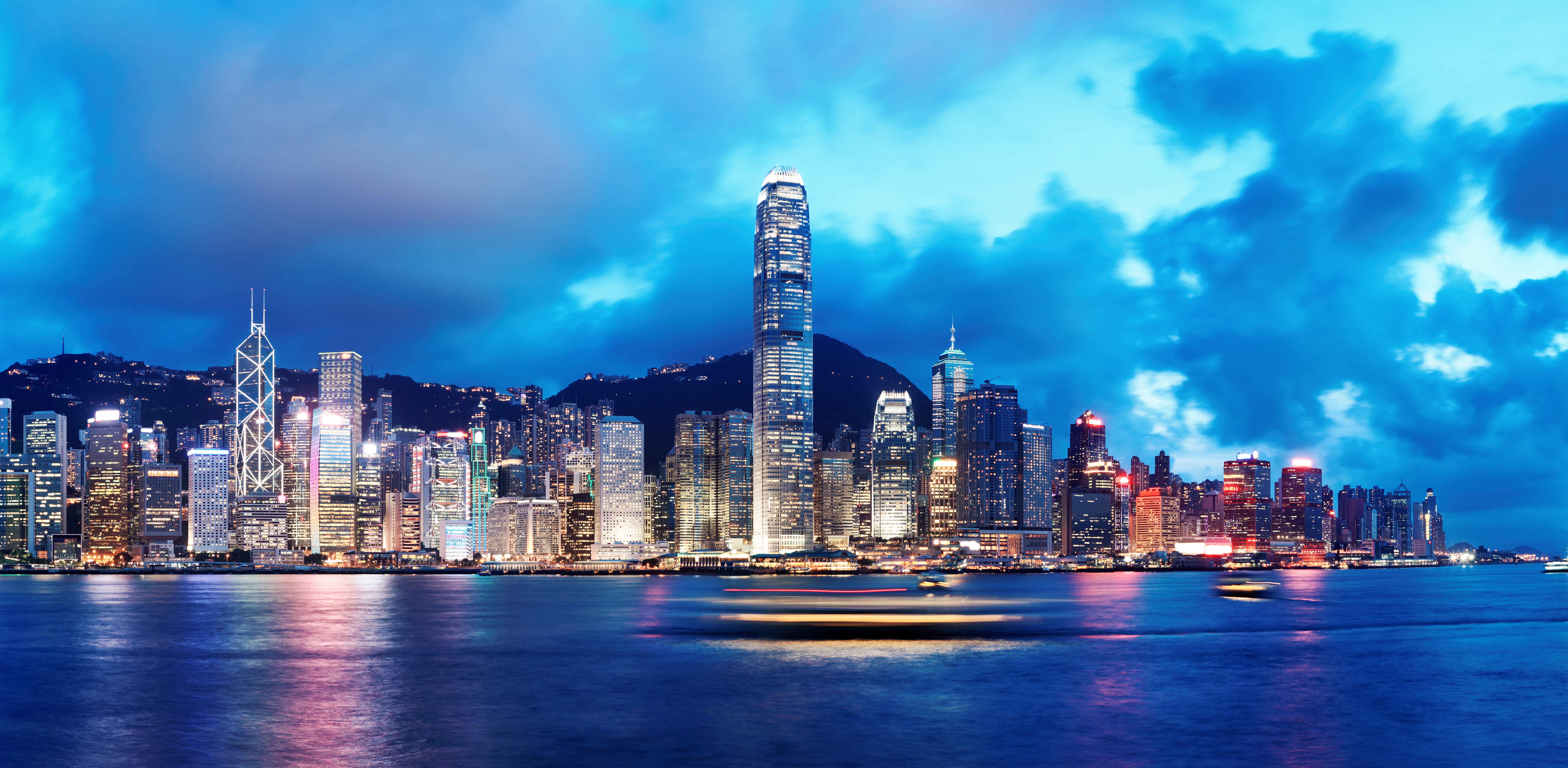 city Life, midtown, hong Kong Island, financial District, two International Finance Center, sky, horizon, the city, victoria Peak, travel Destinations, HD Wallpaper