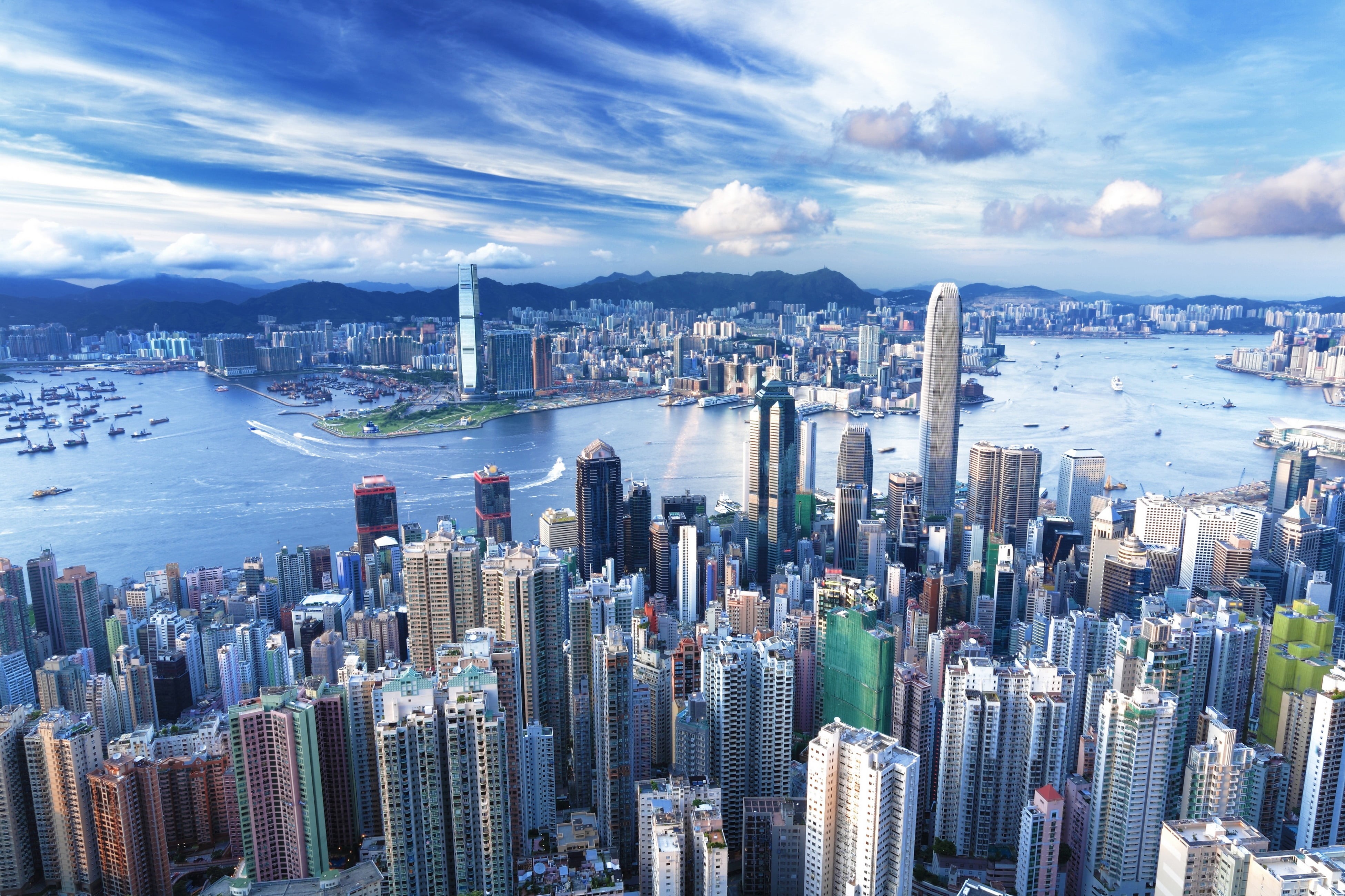 residential district, asia, hong Kong Island, crowded, megapolis, 4K, concrete, night, urban Scene, outdoors, development, architecture, downtown District, HD Wallpaper