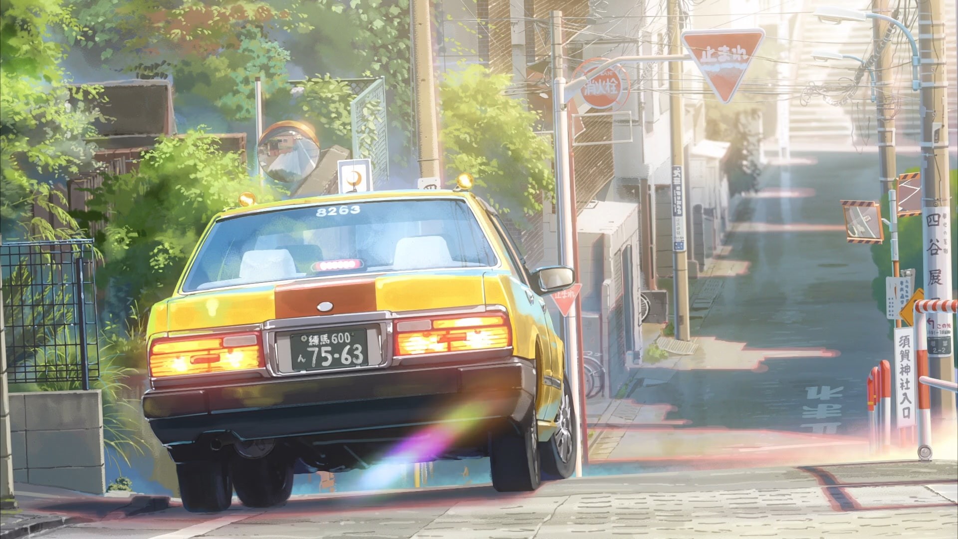 1080P, anime, Japan, Tokyo, road, Your Name, Kimi no Na Wa, taxi, HD Wallpaper