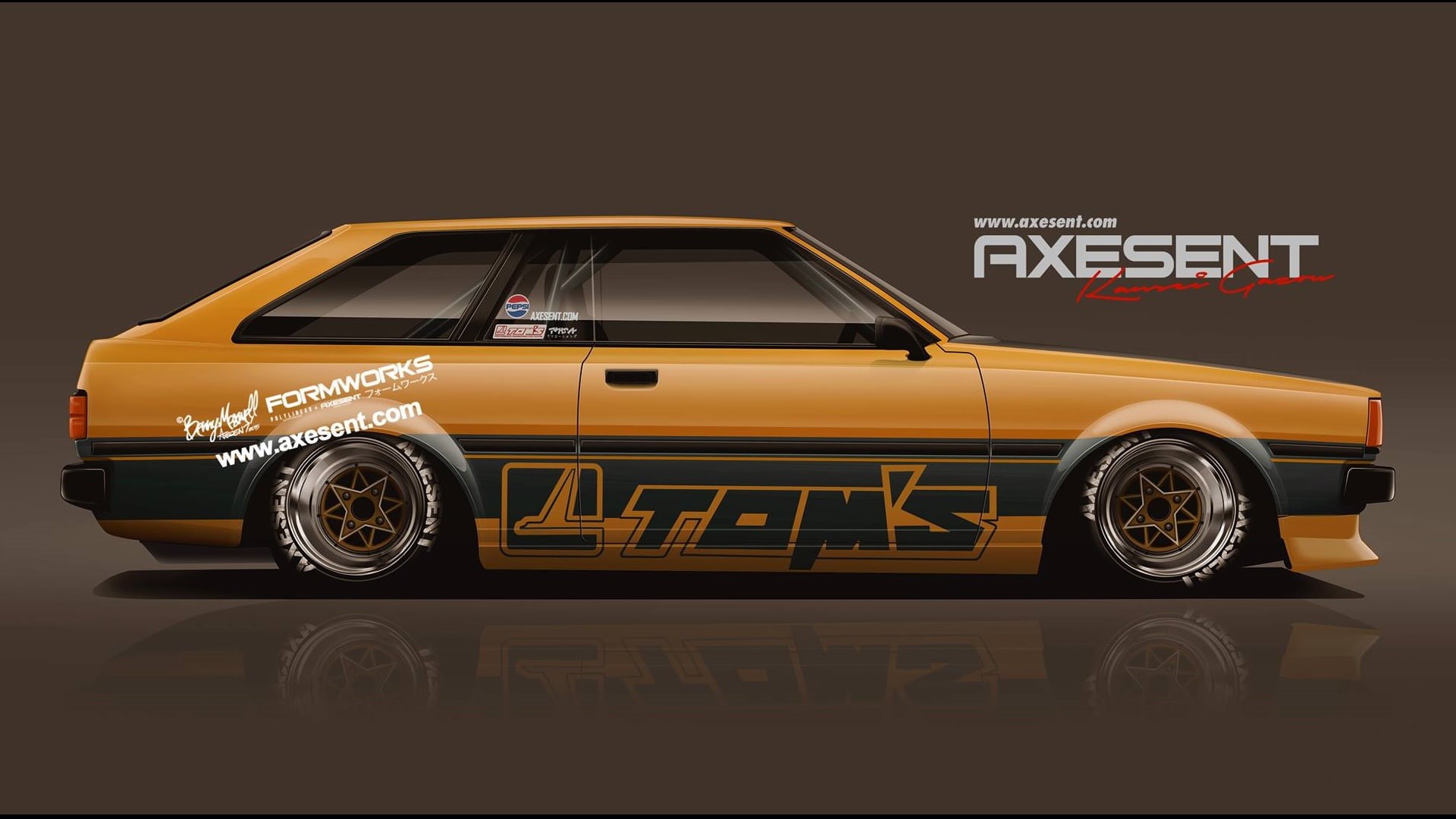 retro styled, no people, car, taxi, Toyota Corolla, outdoors, land vehicle, Toyota Corolla E70, yellow, 1080P, city, mode of transportation, vintage car, HD Wallpaper