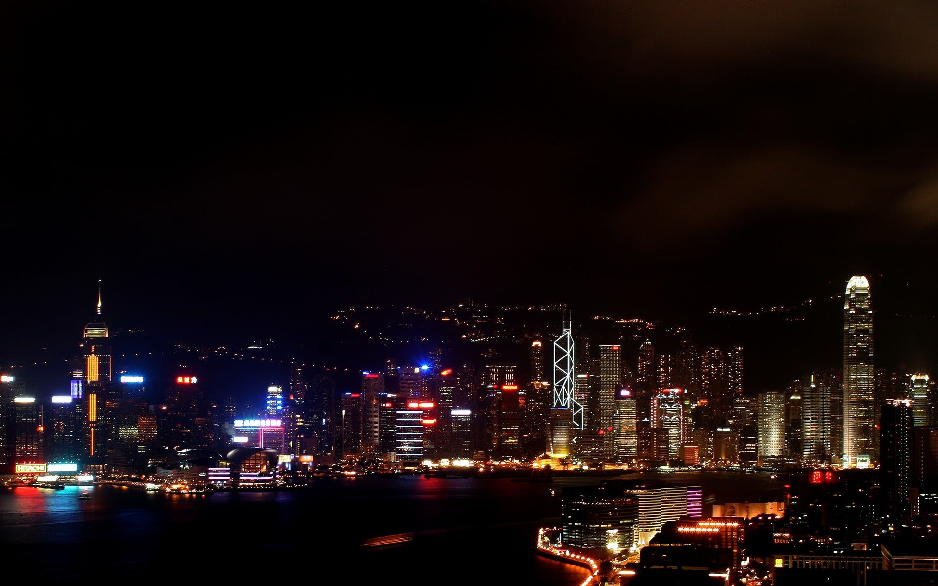 night, nature, nightlife, office building exterior, residential district, tall - high, financial district, dark, China, tower, building, lights, city life, HD Wallpaper