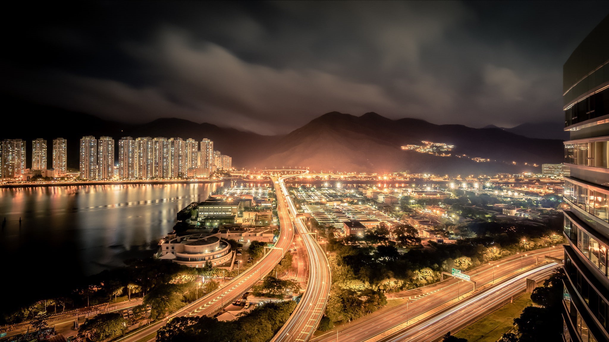 hong, kong, 1080P, Night, city, Hong Kong, HD Wallpaper