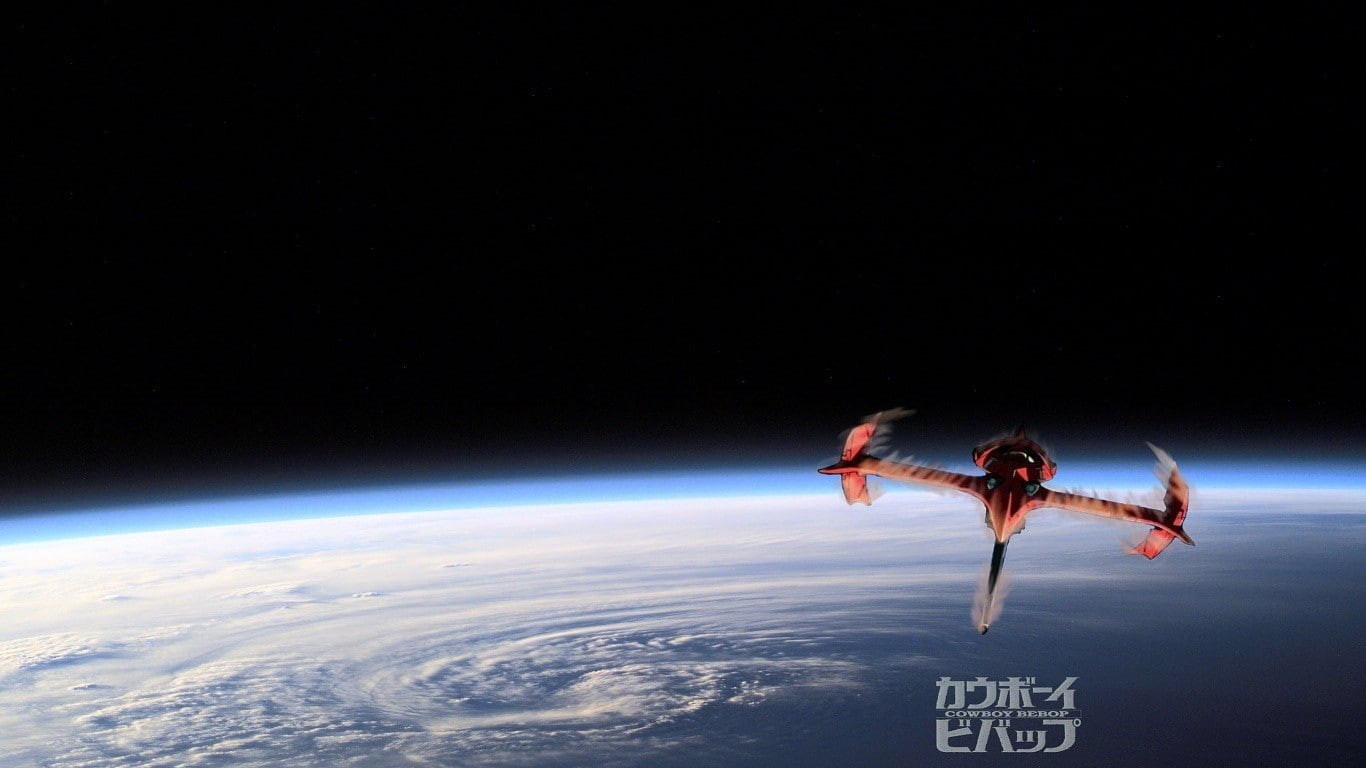 copy space, horizon, human arm, exploration, human limb, adult, young adult, 720P, sea, clothing, outdoors, Cowboy Bebop, full length, mid adult, mid-air, HD Wallpaper