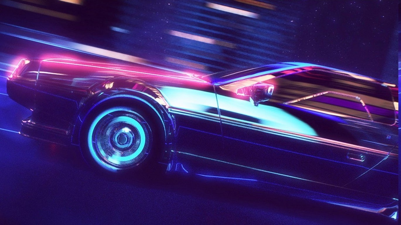 720P, 1980s, DeLorean, synthwave, neon, retro Games, New Retro Wave, car, HD Wallpaper