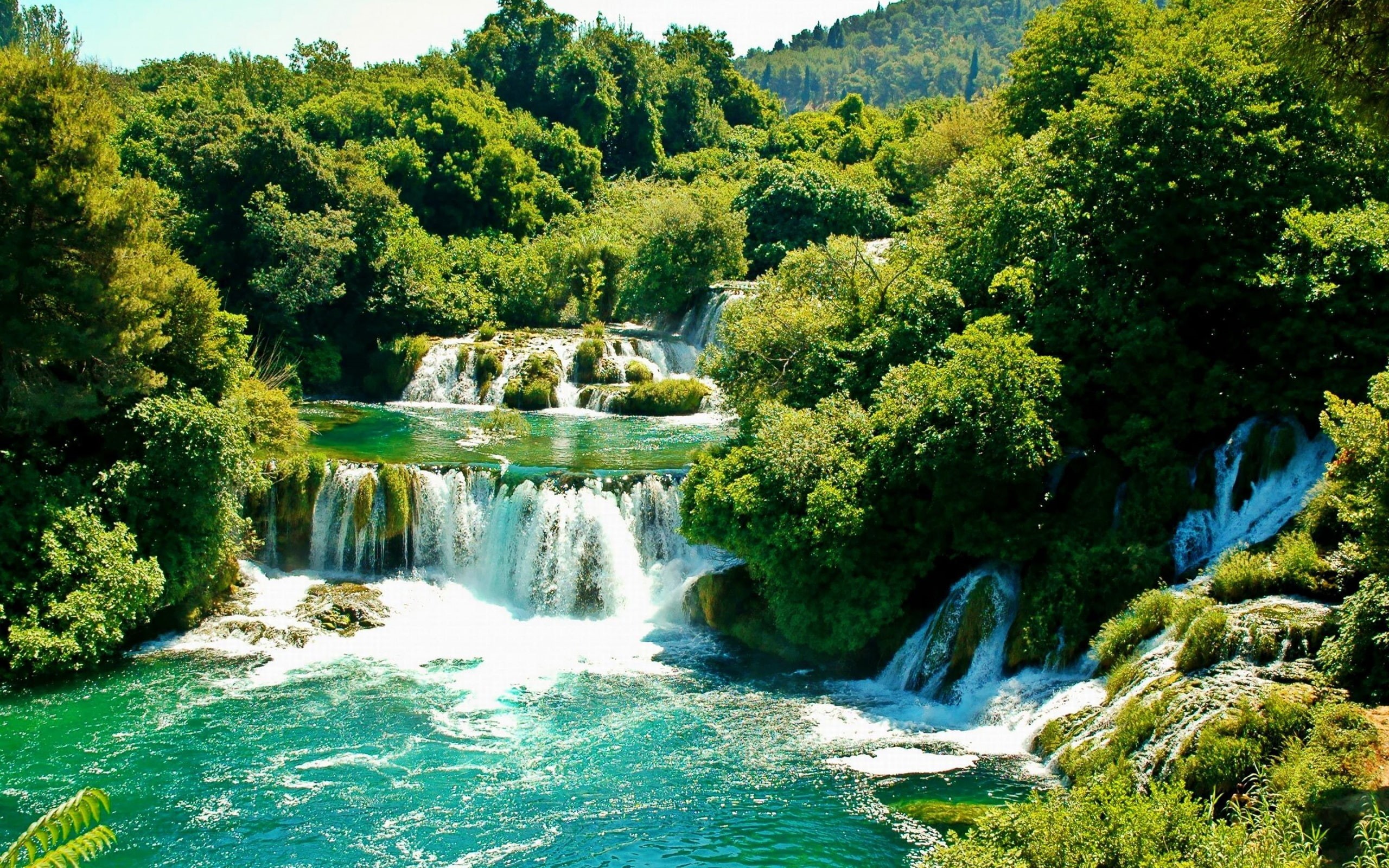 Waterfalls, Croatia, Park, Trees, 2K, Krka, Greenery, National, HD Wallpaper