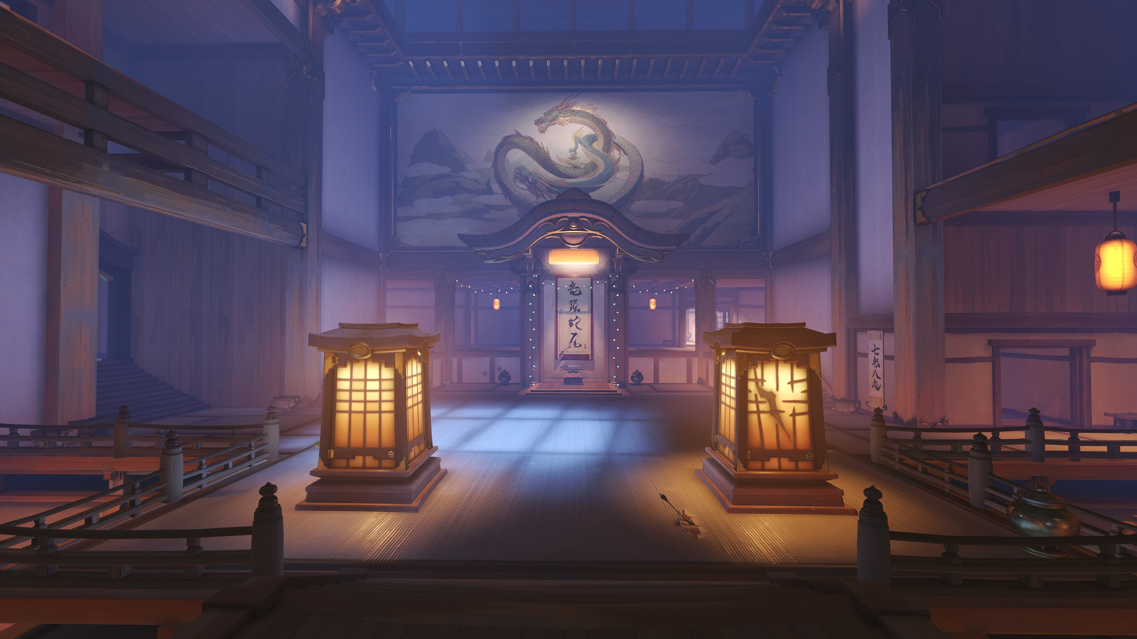 empty, Christmas, Hanamura (Overwatch), Overwatch, the way forward, map, pew, religion, building, belief, 4K, architecture, spirituality, lighting equipment, HD Wallpaper
