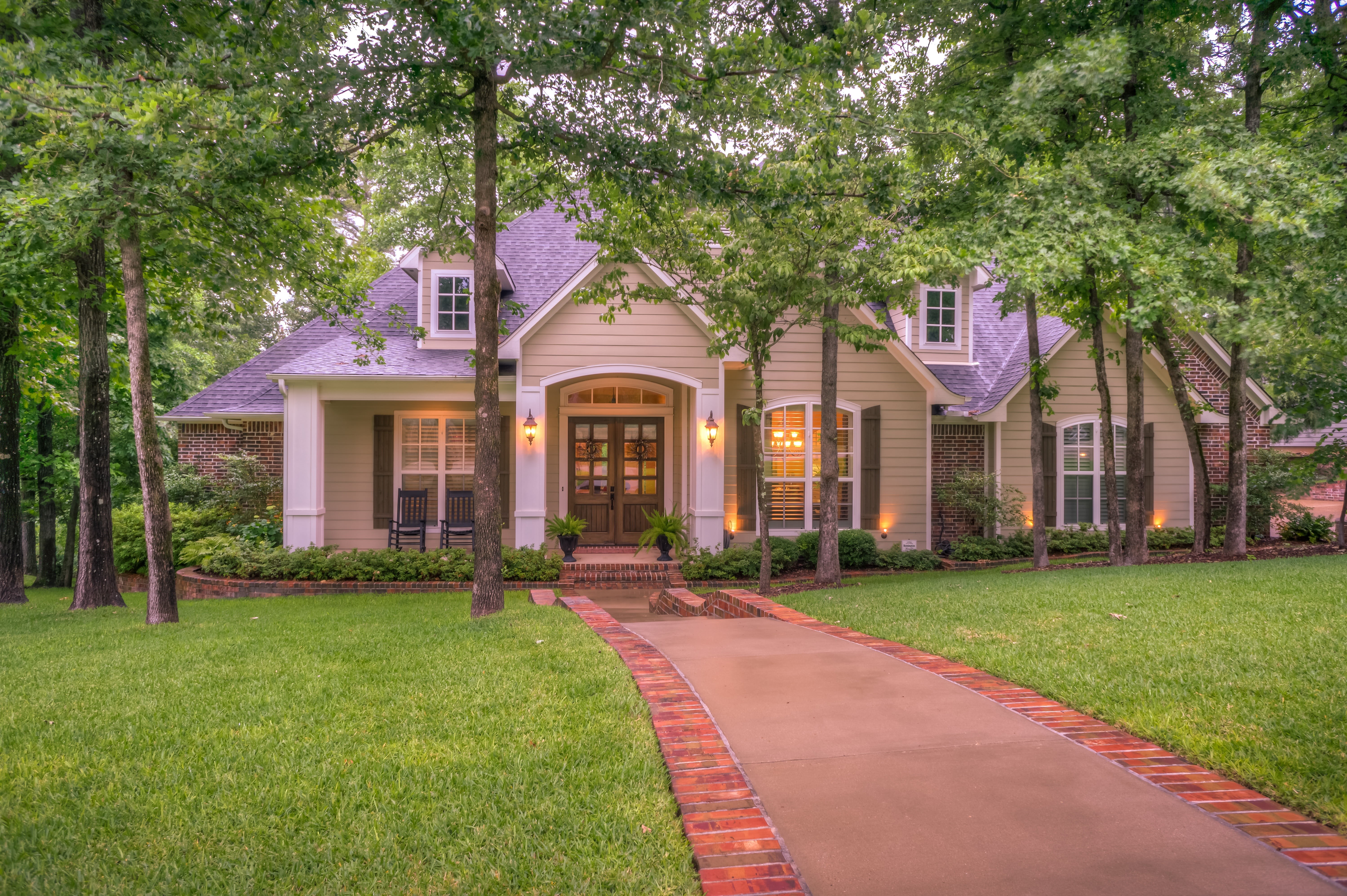grass, house, window, nature, exterior home, landscaping, no people, real, home exterior, front or back yard, door, brown, dwelling, residential district, HD Wallpaper