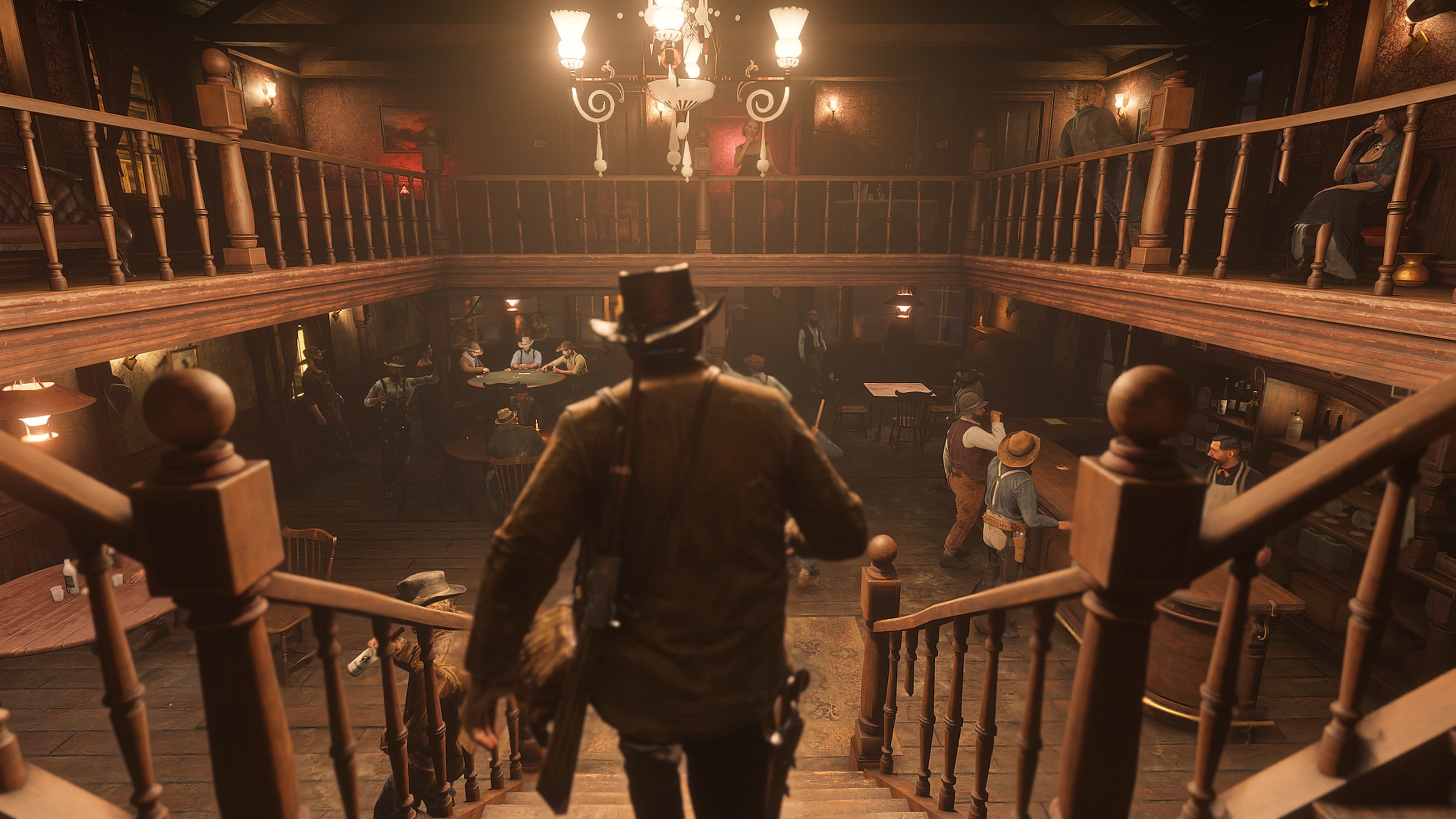 Red Dead Redemption, video games, Rockstar Games, real people, steps and staircases, leisure activity, lifestyles, group of people, rear view, staircase, HD Wallpaper