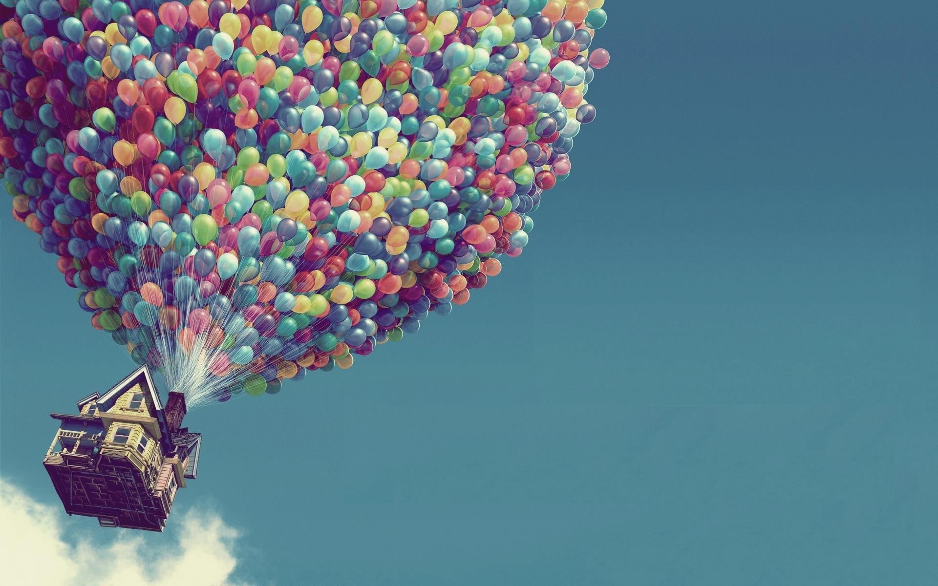 outdoors, sky, low angle view, clear sky, 1080P, fun, movies, copy space, architecture, motion, animated movies, multi colored, adventure, s, HD Wallpaper