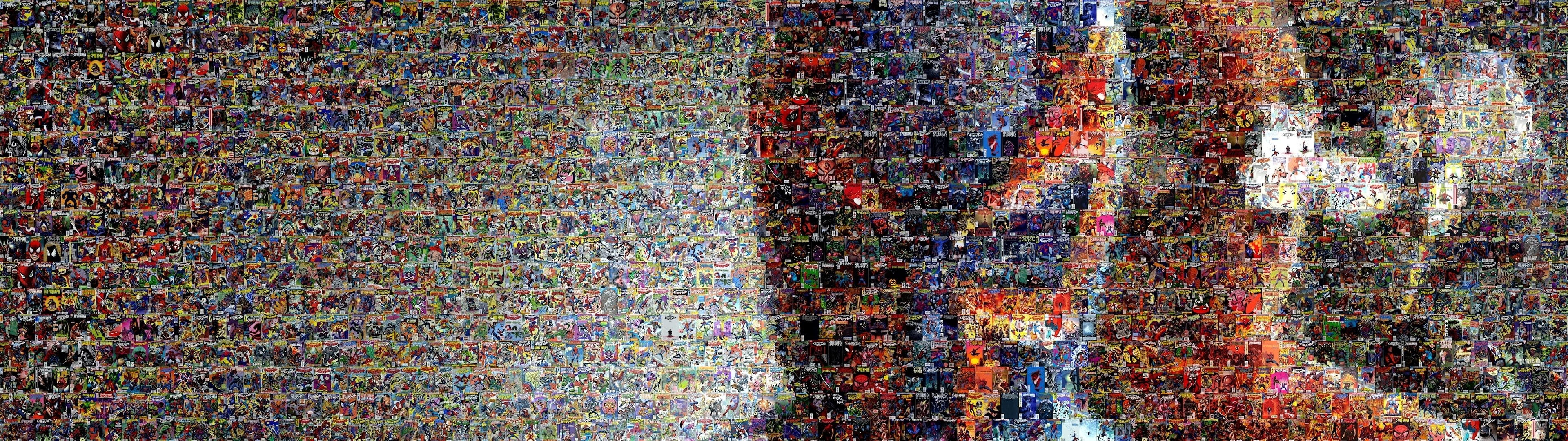 dual, comics, mosaic, marvel, 4K, spiderman, collage, multi, screen, HD Wallpaper
