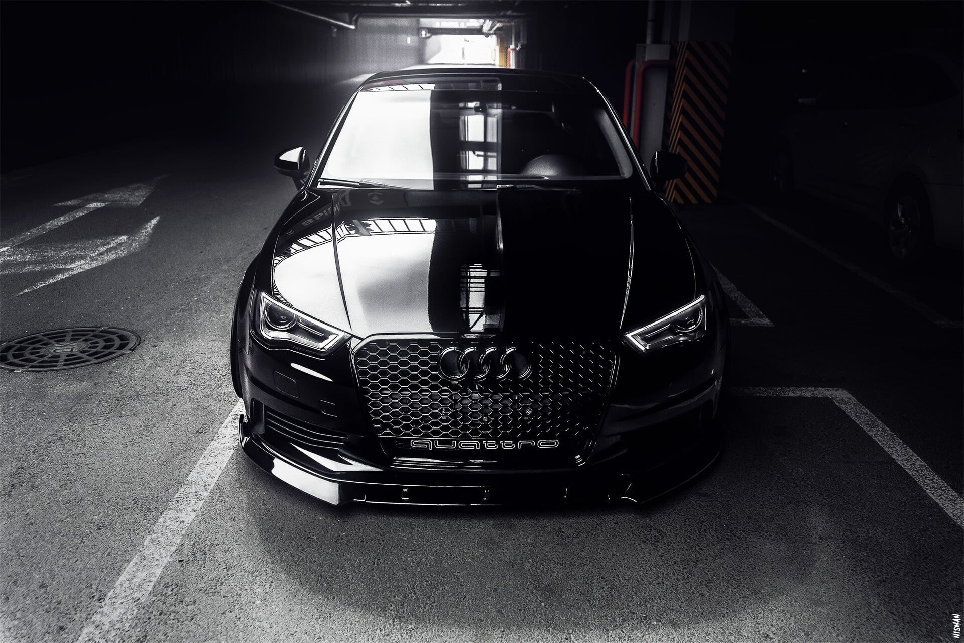 Audi, car, vehicle, black cars, 1080P, Audi A3 Quattro, HD Wallpaper