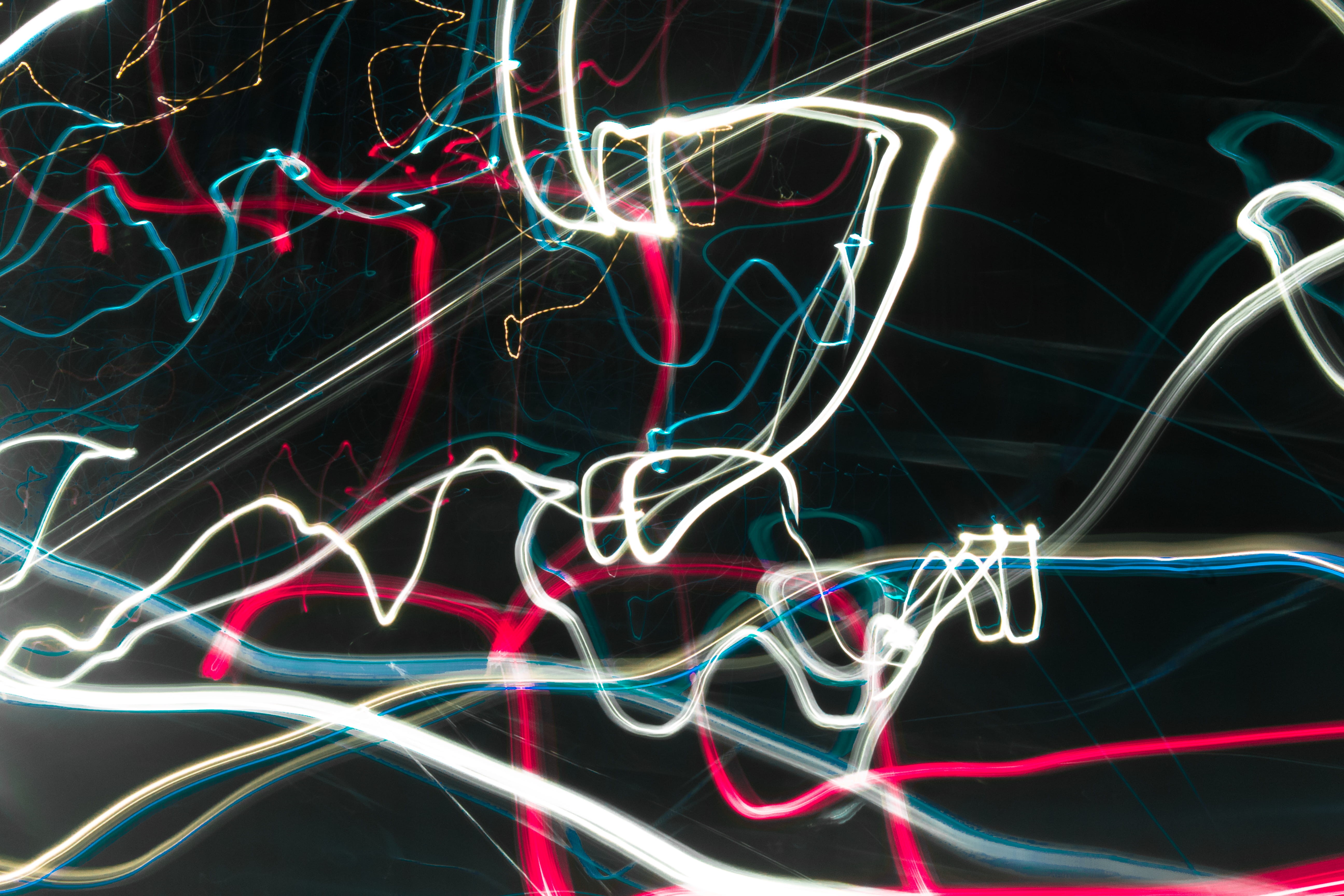 light streaks, laser, synthwave, computer network, connection, town, flowing, no people, motion, electricity, abstract, illuminated, building, technology, HD Wallpaper