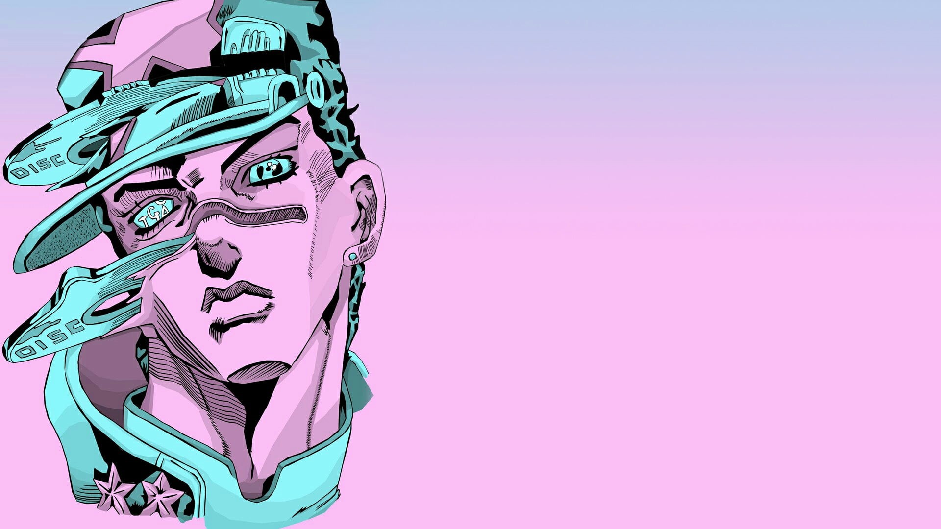 minimalism, anime, 1080P, vaporwave, JoJos Bizarre Adventure, HD Wallpaper