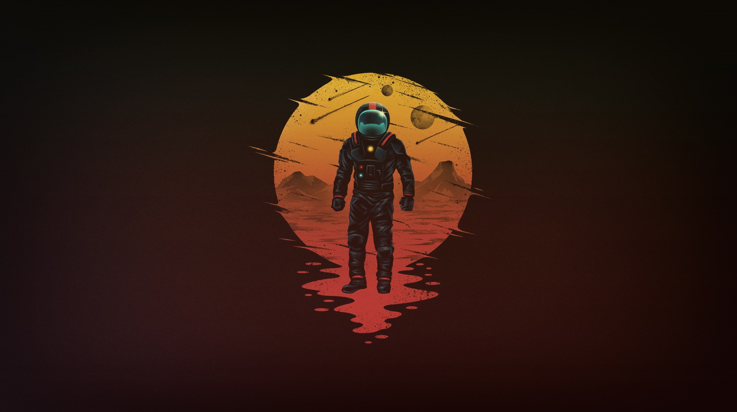 hd, minimalist, artwork, minimalism, digital art, artist, 1080P, astronaut, HD Wallpaper