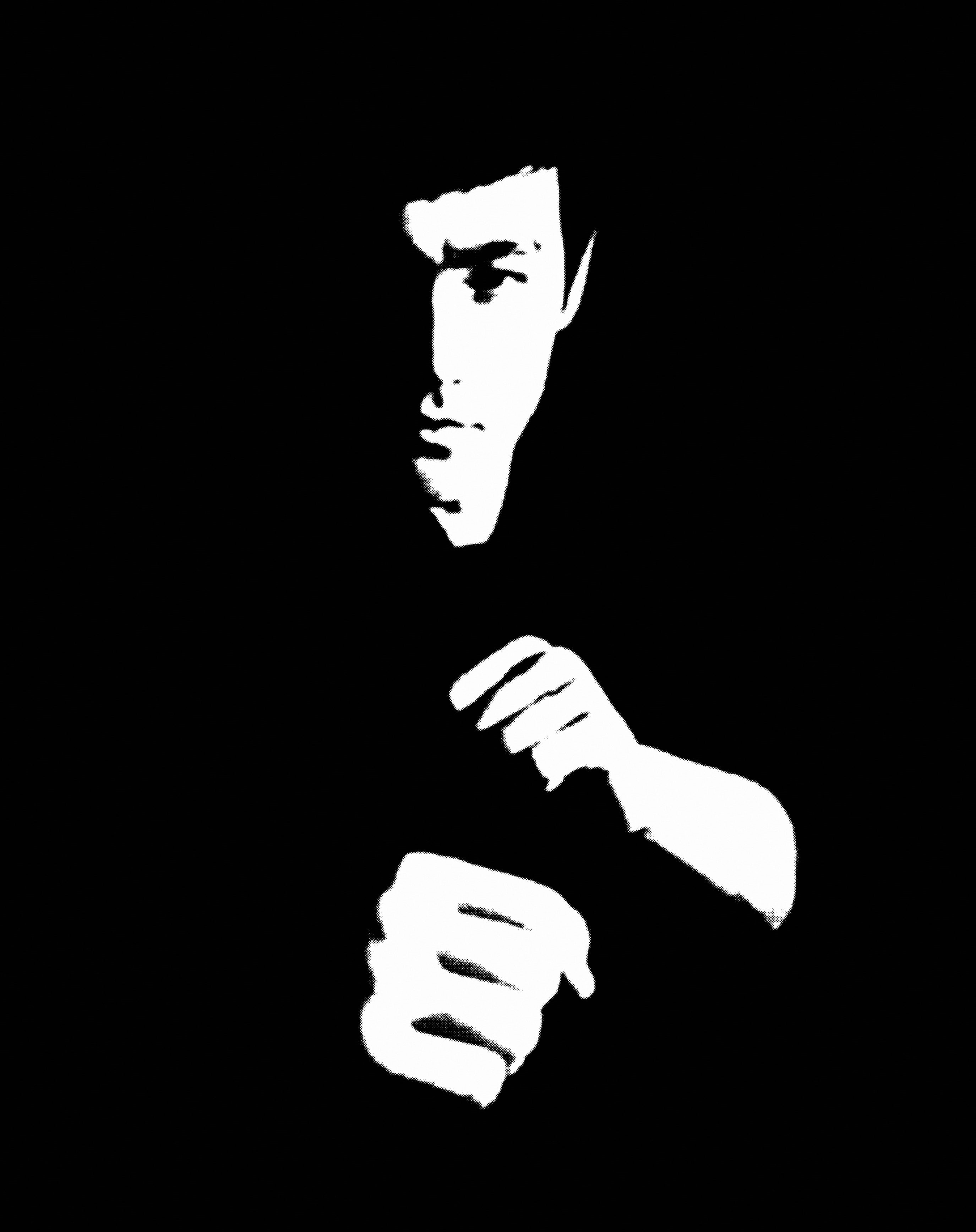 2K, water, hd, art, nature, bruce, black background, Bruce Lee, lee, background, black, Phone HD Wallpaper