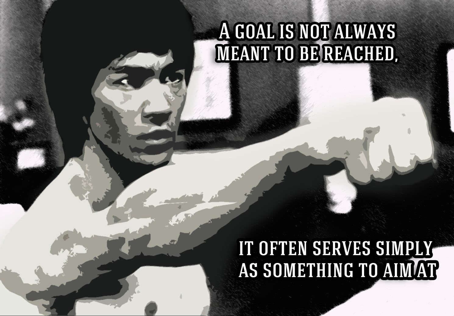 Bruce Lee, typography, 720P, front view, bruce, portrait, communication, photo, representation, grayscale, information, martial arts, male likeness, script, HD Wallpaper