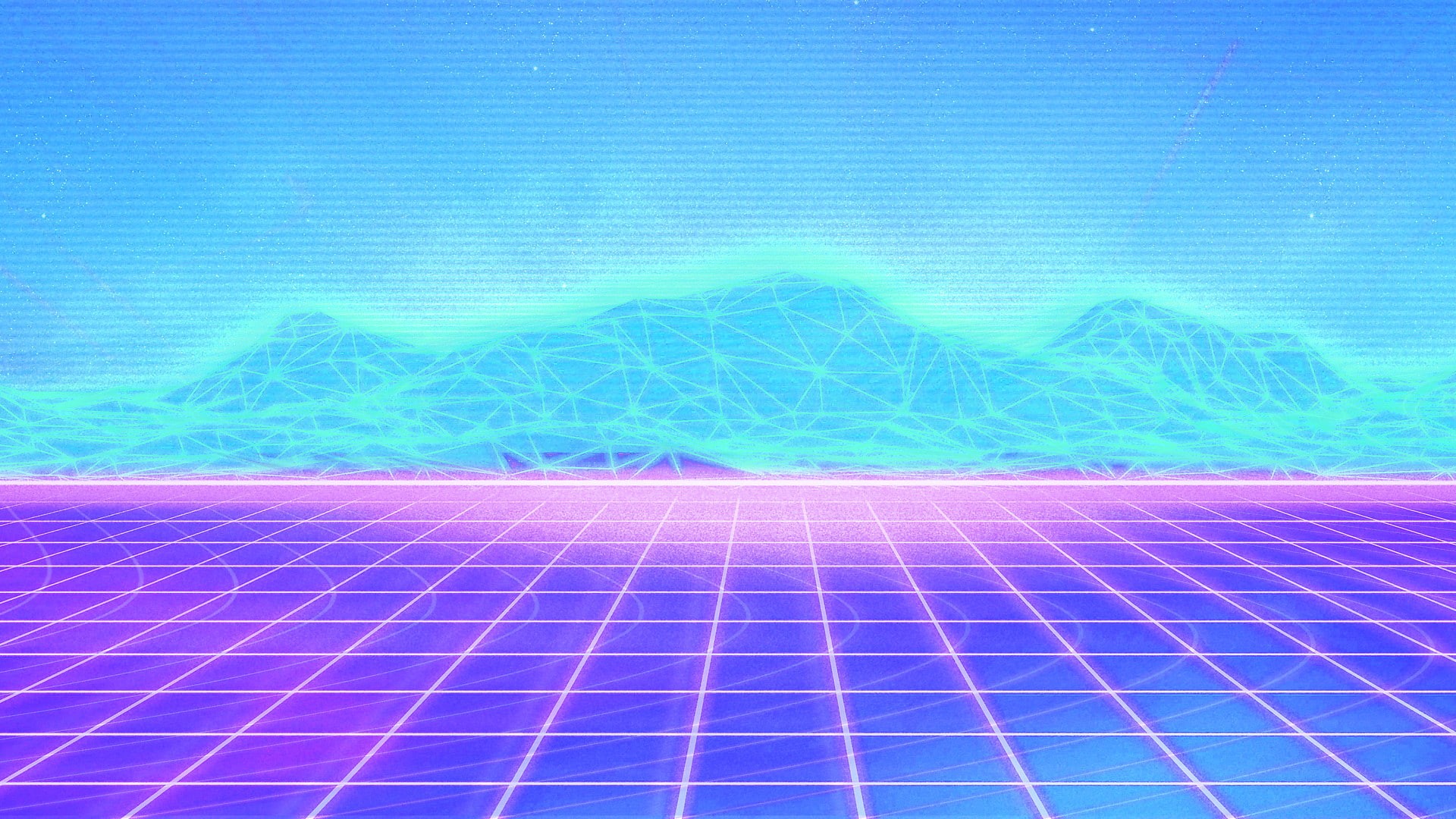 grid, vaporwave, 1080P, HD Wallpaper