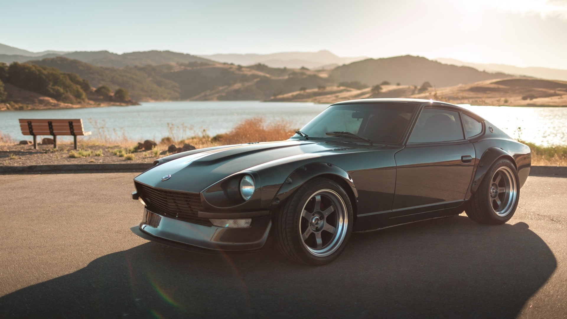 s30, black cars, day, road trip, road, JDM, vintage car, sky, land vehicle, focus on foreground, outdoors, convertible, Speedhunters, retro styled, mode of transportation, HD Wallpaper