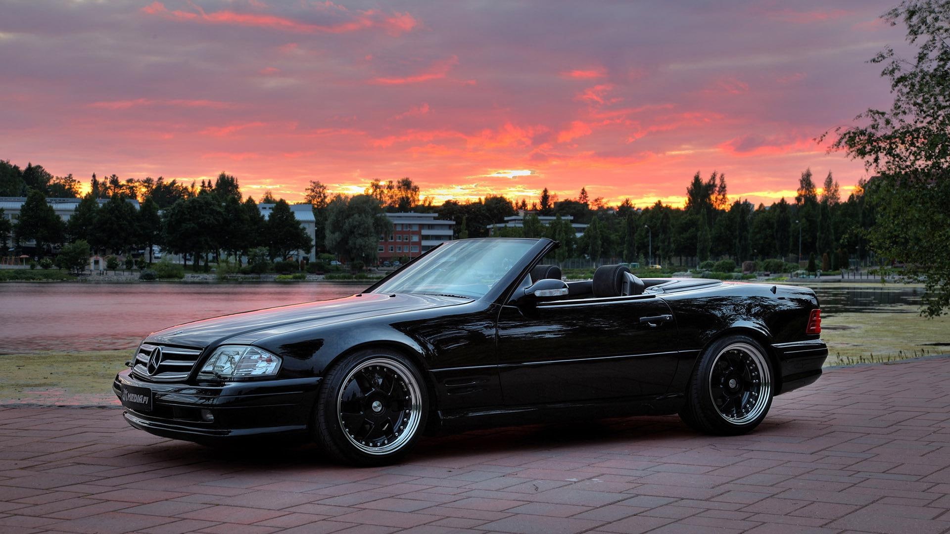 mercedes-benz sl-class, mercedes-benz, sl, mercedes, class, 1080P, 1920x1080, convertible, black, coupe, benz, cars, HD Wallpaper