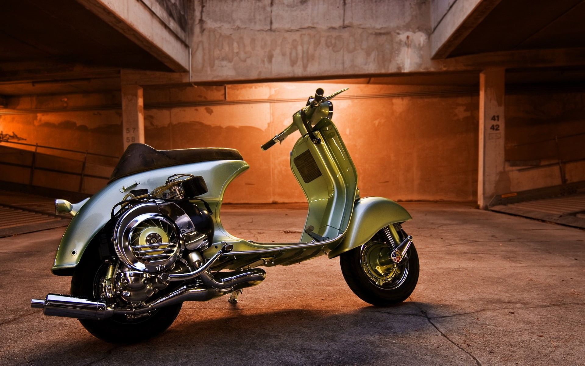 vespa, motor, motorcycle, black, background, 1080P, chrome, scooter, HD Wallpaper