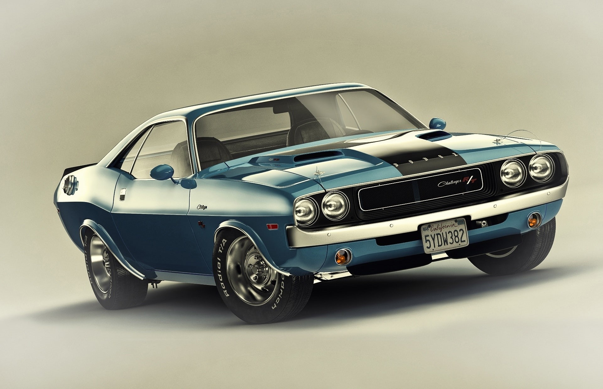 Challenger, 1970, wheel, racecar, transportation, blue, gray, chrome, Muscle, motor vehicle, no people, studio shot, wealth, R/T, collectors car, vintage car, HD Wallpaper
