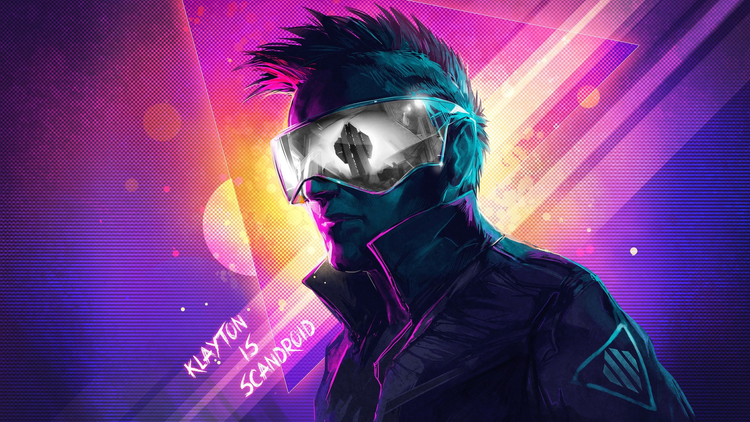 men, synthwave, Scandroid, digital art, 2K, HD Wallpaper