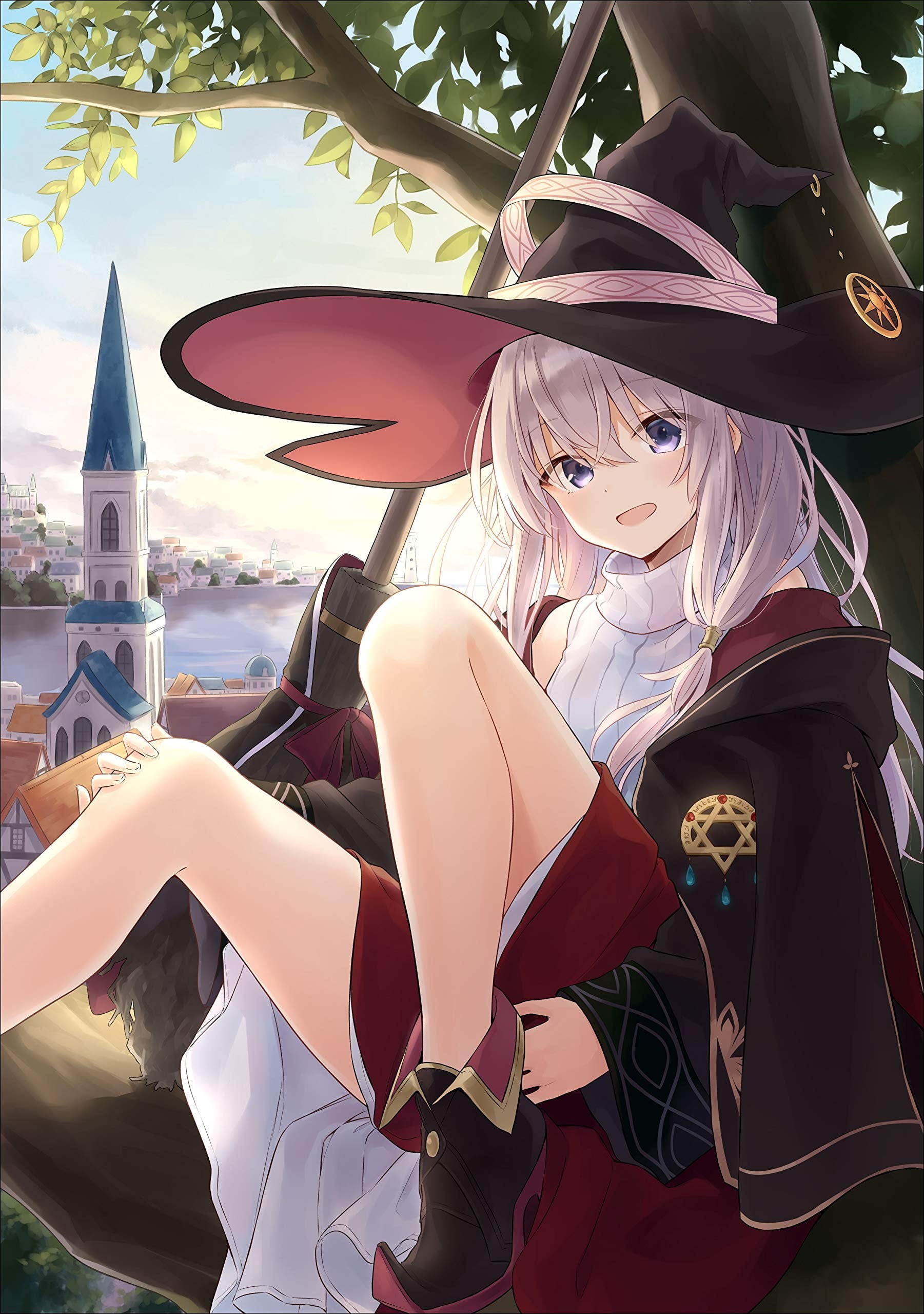 2K, anime girls, Majo no Tabitabi, witch, Azuuru, Elaina (Majo no Tabitabi), Phone HD Wallpaper