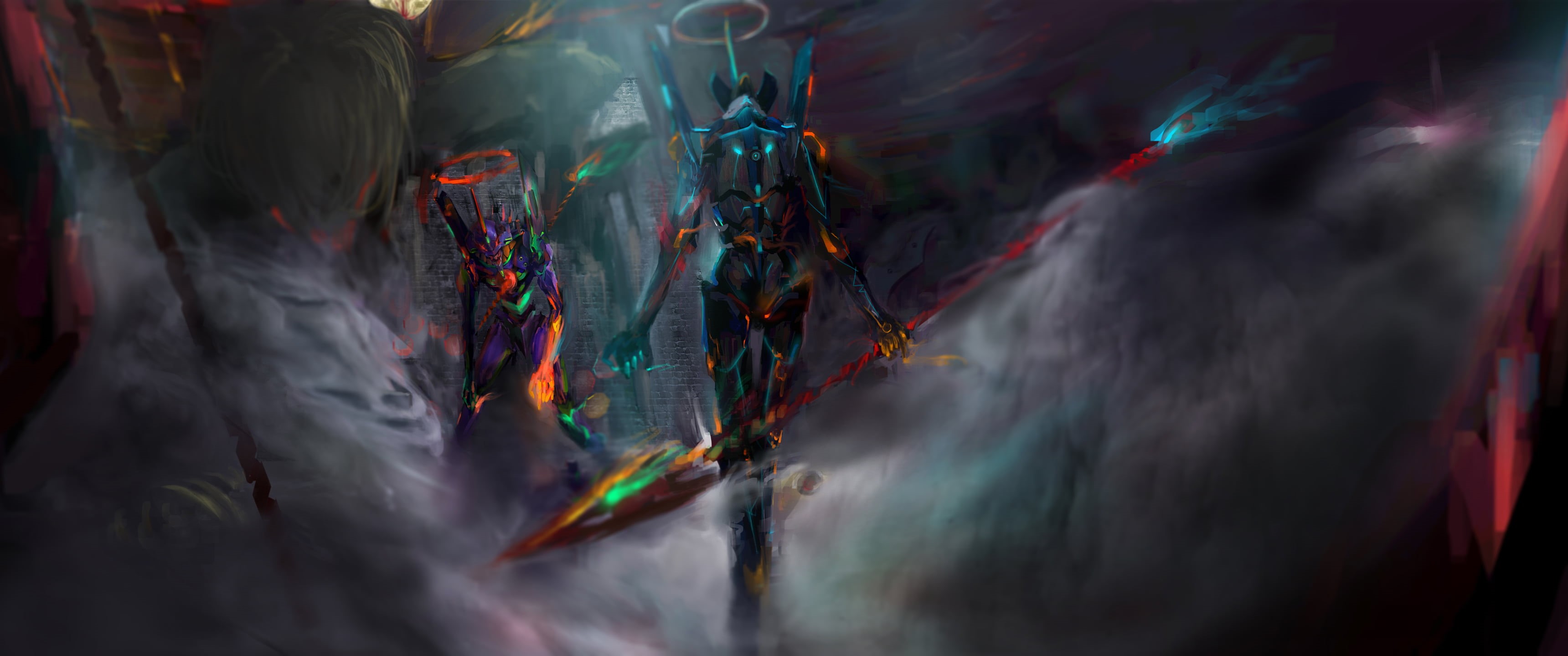 sport, selective focus, business, character, nature, studio shot, creativity, 2K, EVA Unit 01, anime girls, activity, Neon Genesis Evangelion, HD Wallpaper
