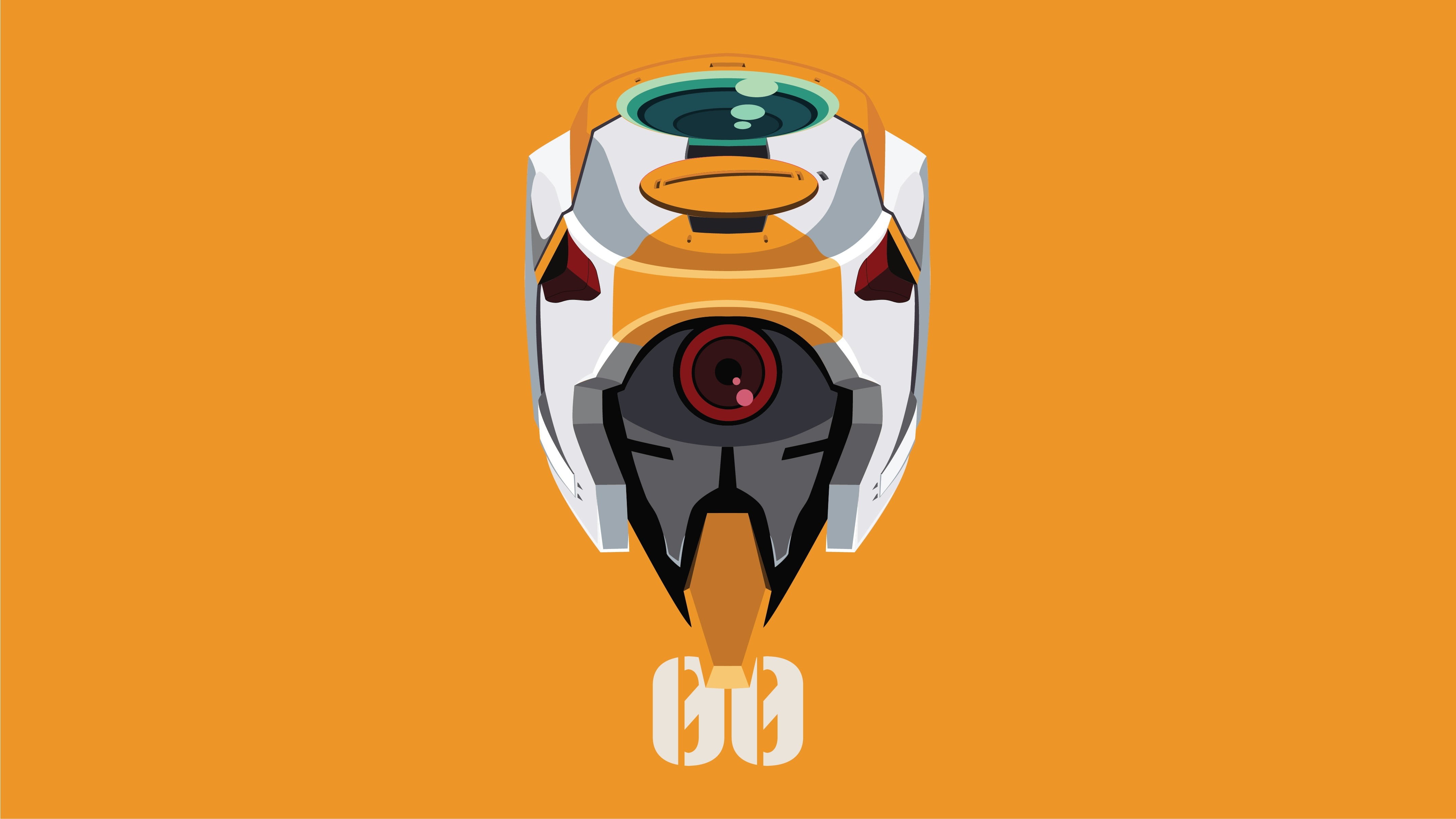 message, 4K, mech, cut out, white, logo, colored background, indoors, yellow, cartoon, EVA Unit 00, communication, lighting equipment, Neon Genesis Evangelion, HD Wallpaper