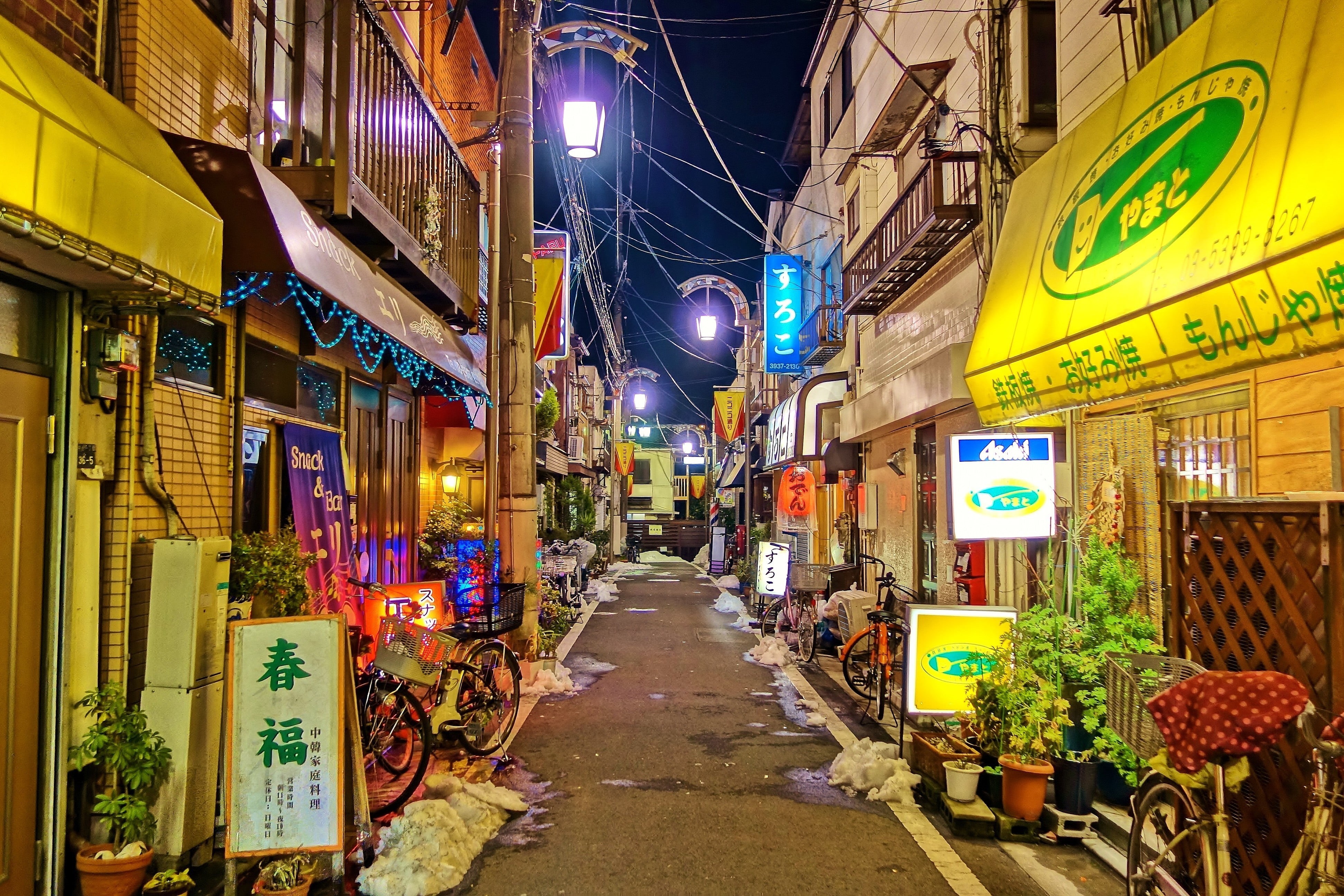 communication, Japan, built structure, outdoors, sign, night, street, no people, building exterior, storefront, direction, information, 4K, brown, Asia, HD Wallpaper