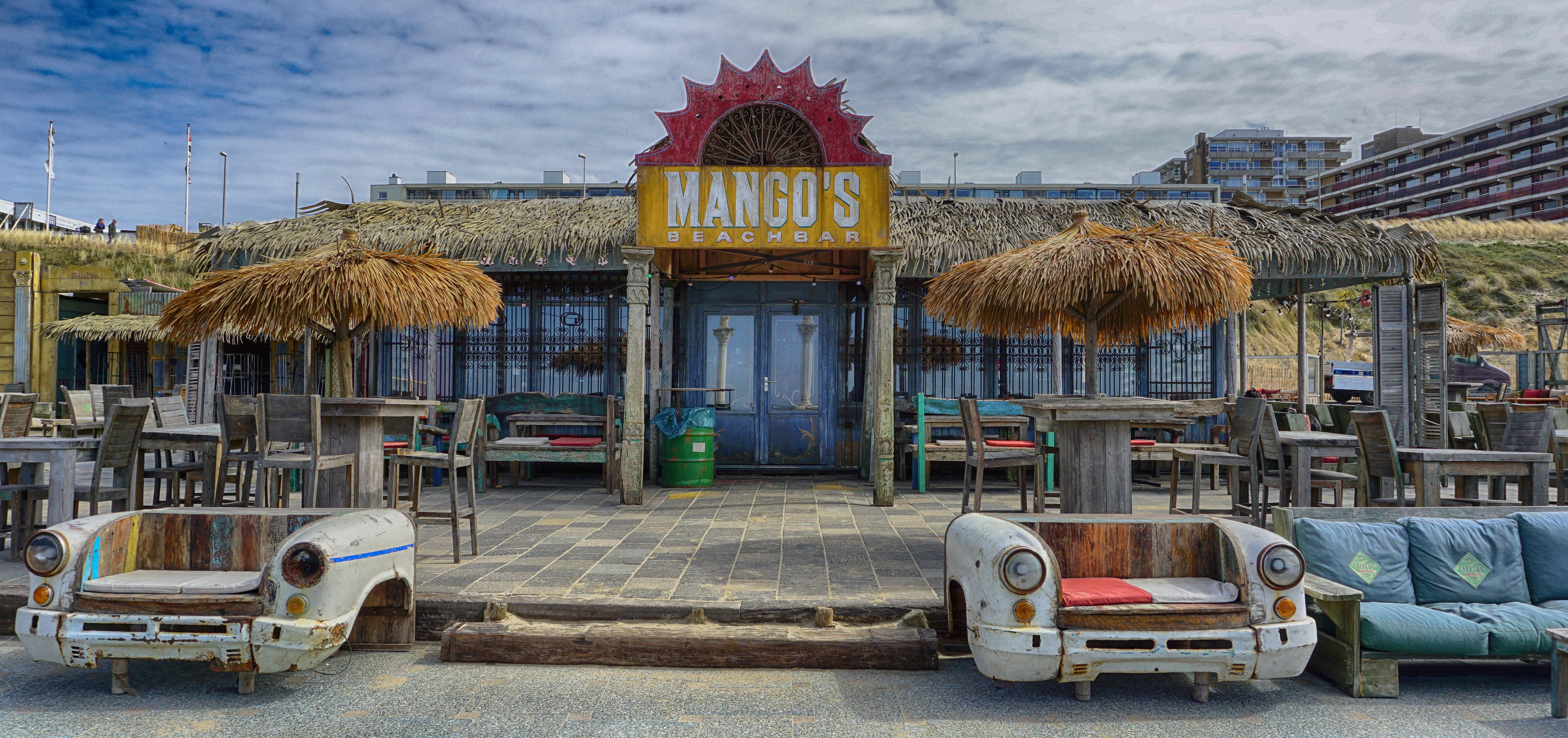 Bar, tourism, nature, sky, motif, built structure, cocktails, beach, building exterior, city, tiki, storefront, transportation, travel Destinations, restaurant, HD Wallpaper