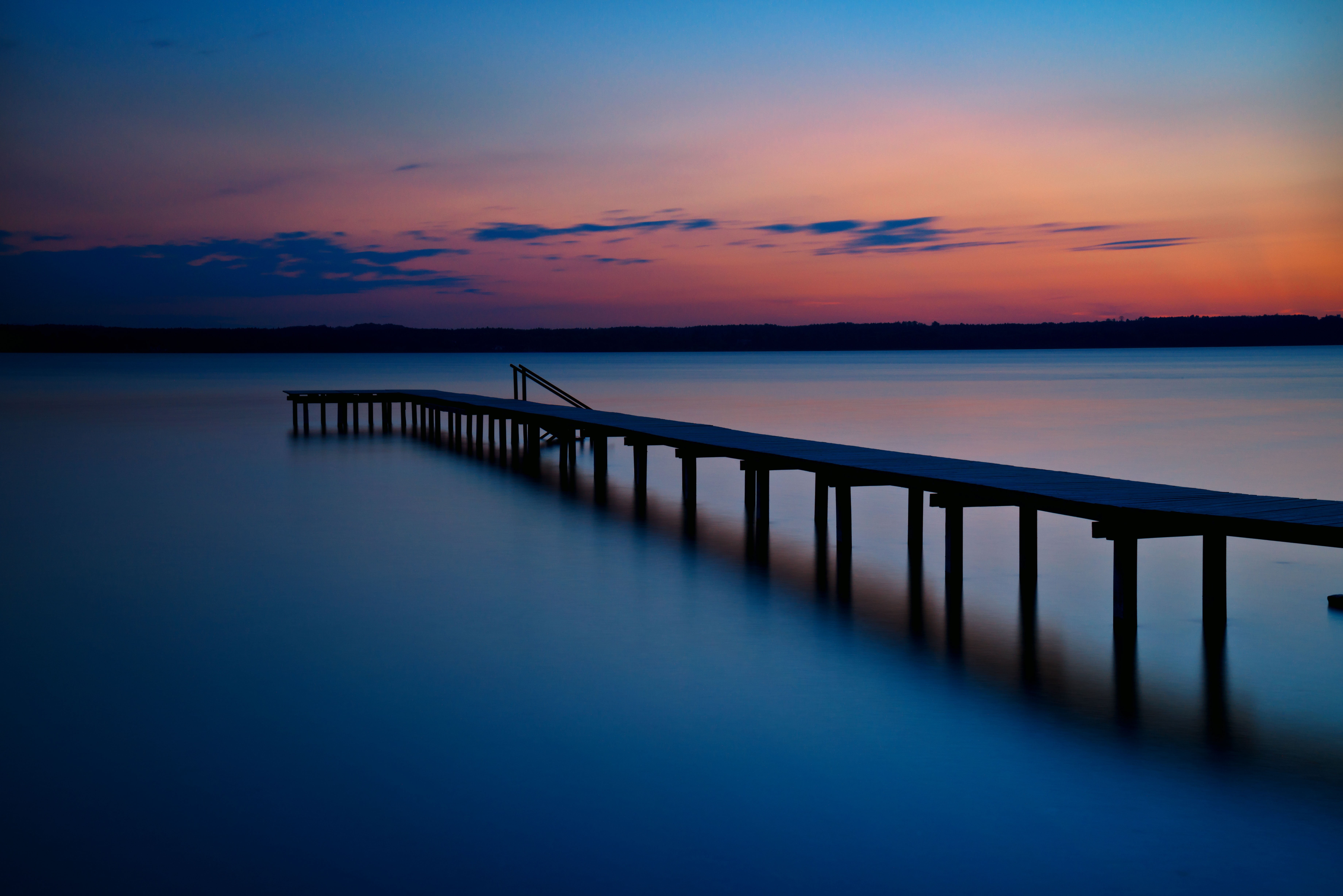 scenery, sunset, dusk, Bayern, Blues, landscape, bluehour, Starnberger  See, wooden sea, Nikon, jetty, longexposure, scenics, tranquil Scene, sky, brown, HD Wallpaper
