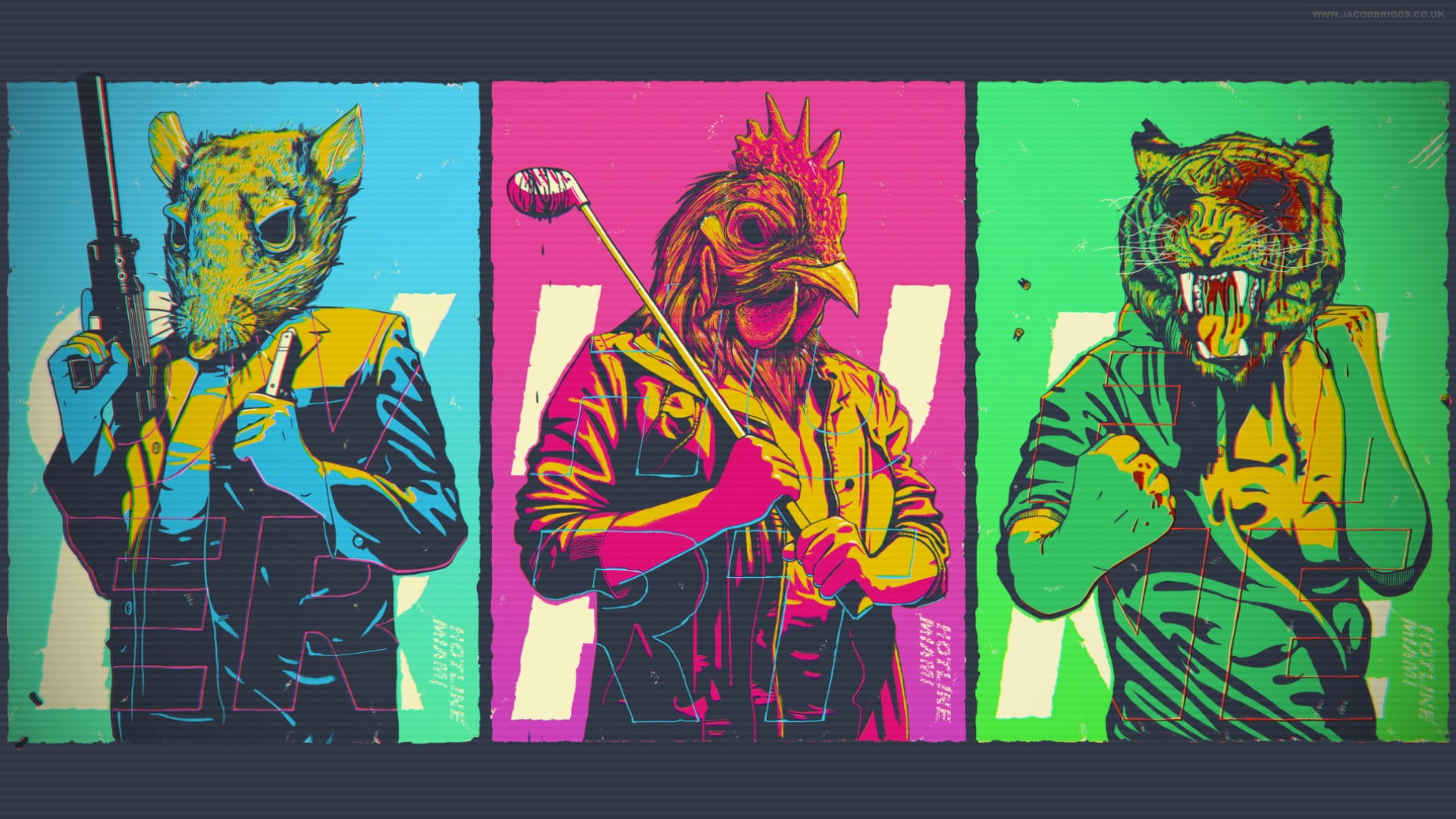 graffiti, creativity, halloween, people, street art, front view, hotline miami 2, art and craft, tiger, vector, human representation, rat, chicken, looking at camera, HD Wallpaper