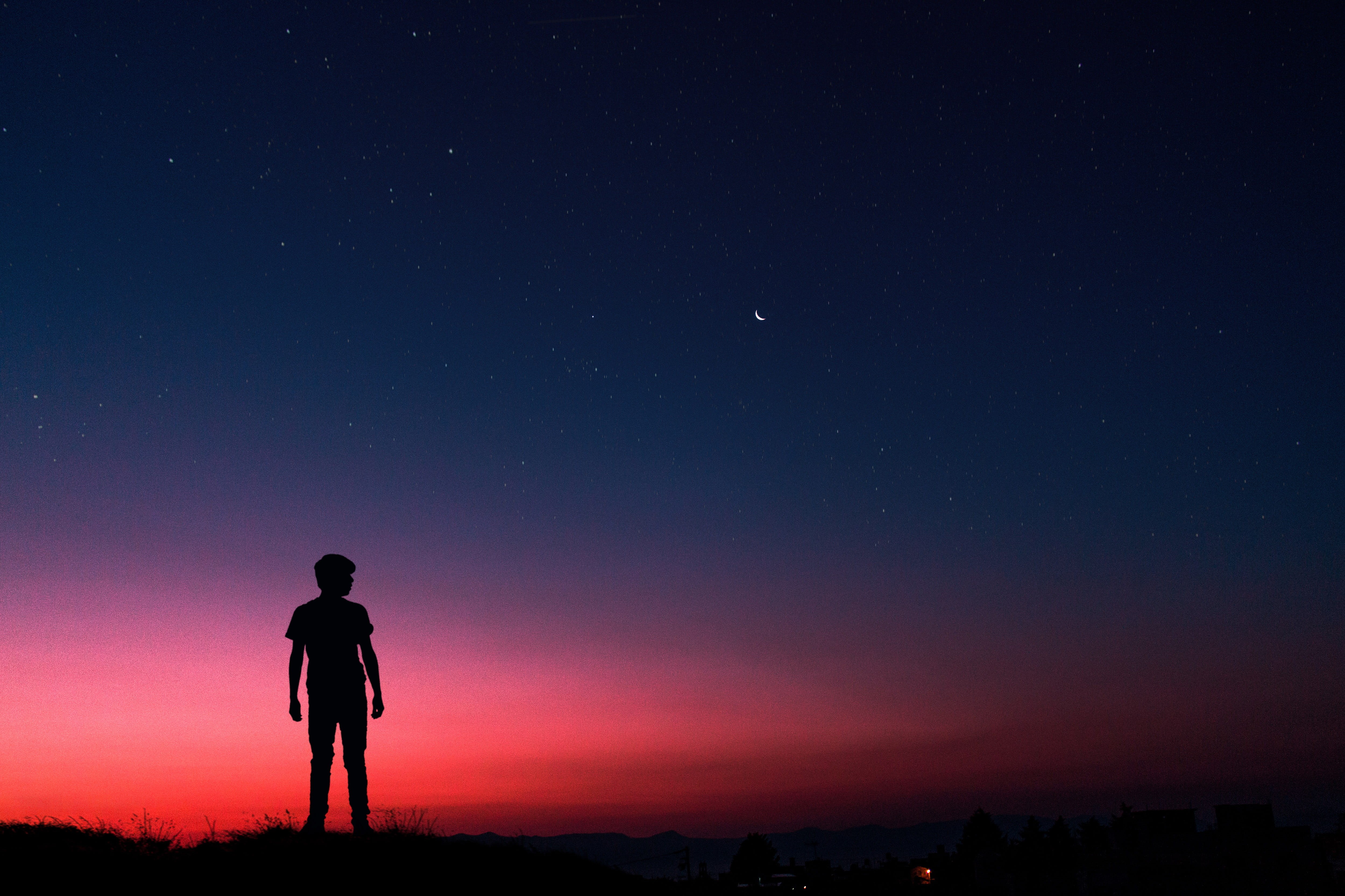 people, summer, milky way, space, star field, star - space, galaxy, leisure activity, astronomy, sky, one Person, standing, tranquil scene, men, back Lit, HD Wallpaper