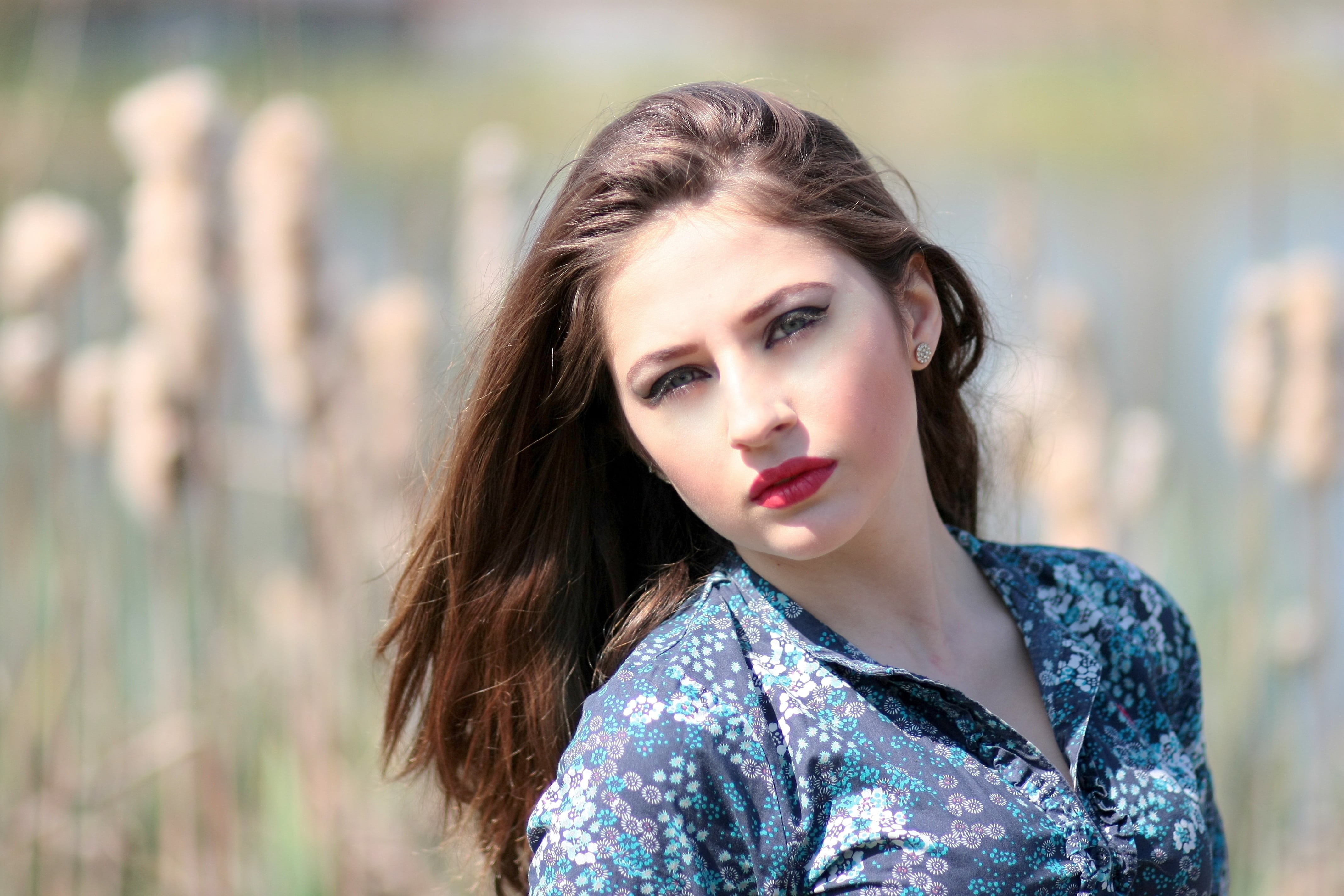 fashion, one Person, 4K, long hair, nature, caucasian Ethnicity, outdoors, fashion Model, human Face, young women, hair, contemplation, women, white, elegance, HD Wallpaper