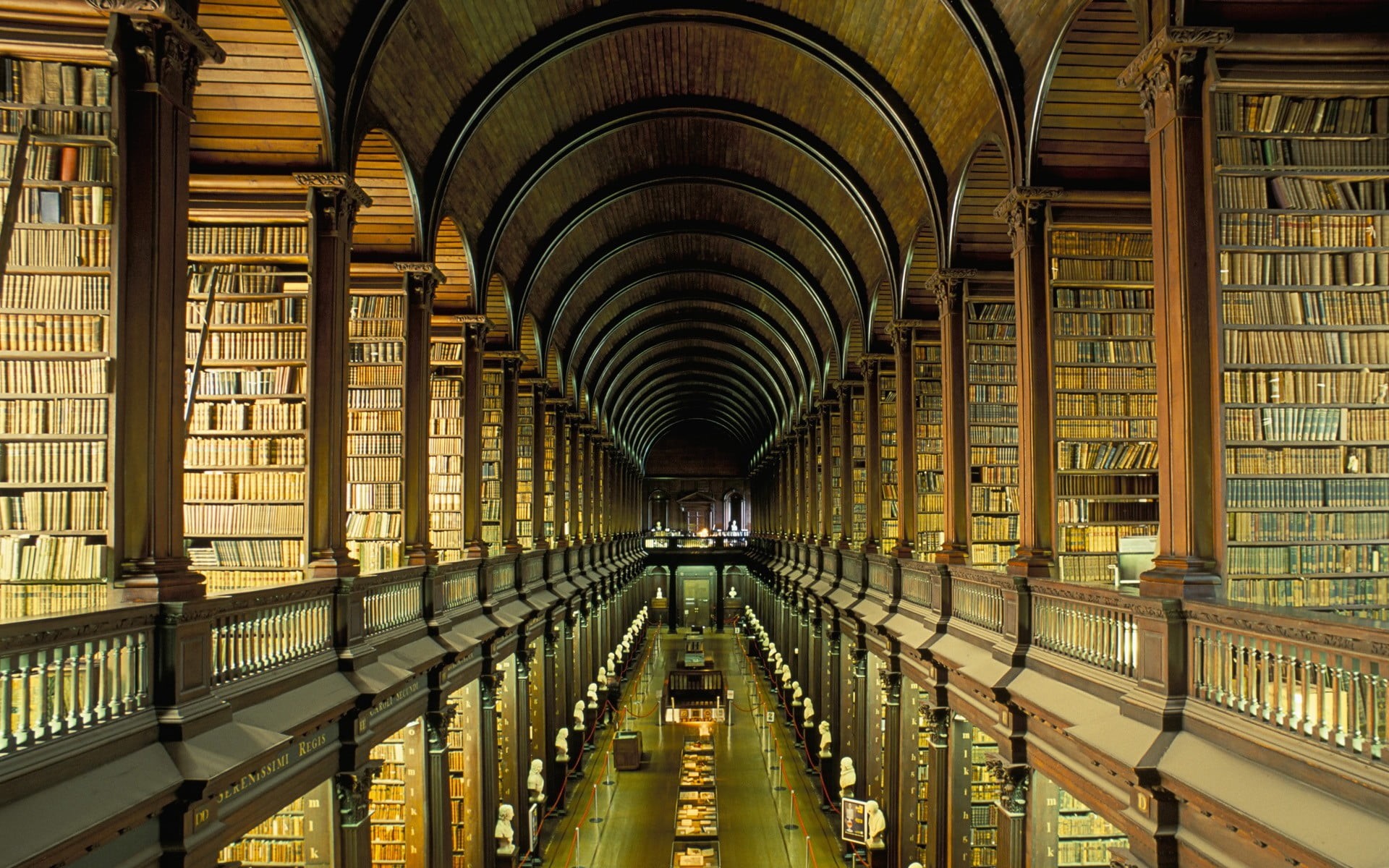 architectural column, arch, assorted, the way forward, lighting equipment, ceiling, 1080P, Trinity College Library, indoors, vintage, transportation, architecture, HD Wallpaper