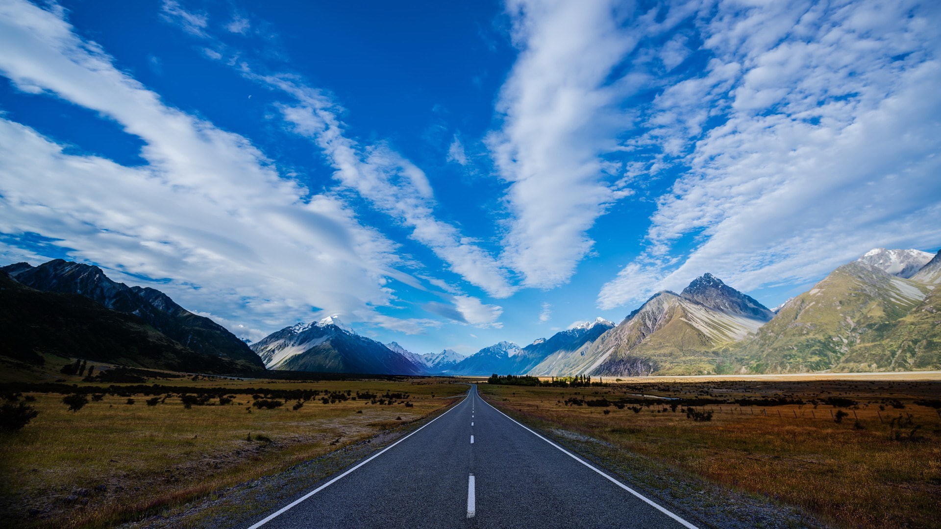 beauty in nature, 1080P, tranquil scene, the way forward, no people, direction, diminishing perspective, pc  hd 1080p nature  1920x1080, symbol, blue, HD Wallpaper