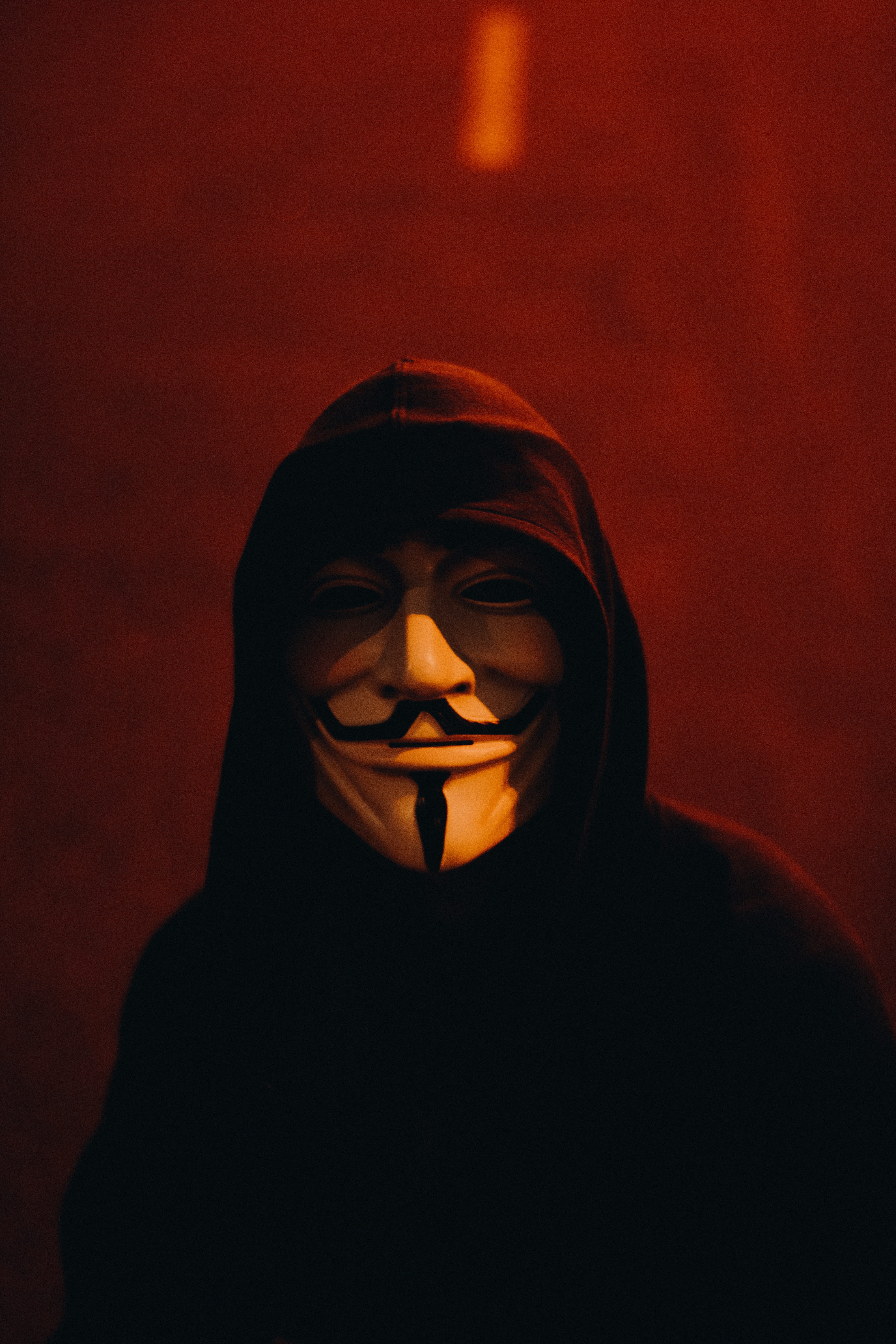 mystery, mask - disguise, pullover, spooky, night, obscured face, disguise, evil, studio, black jacket, wear, facial expression, mask, front view, black, Phone HD Wallpaper