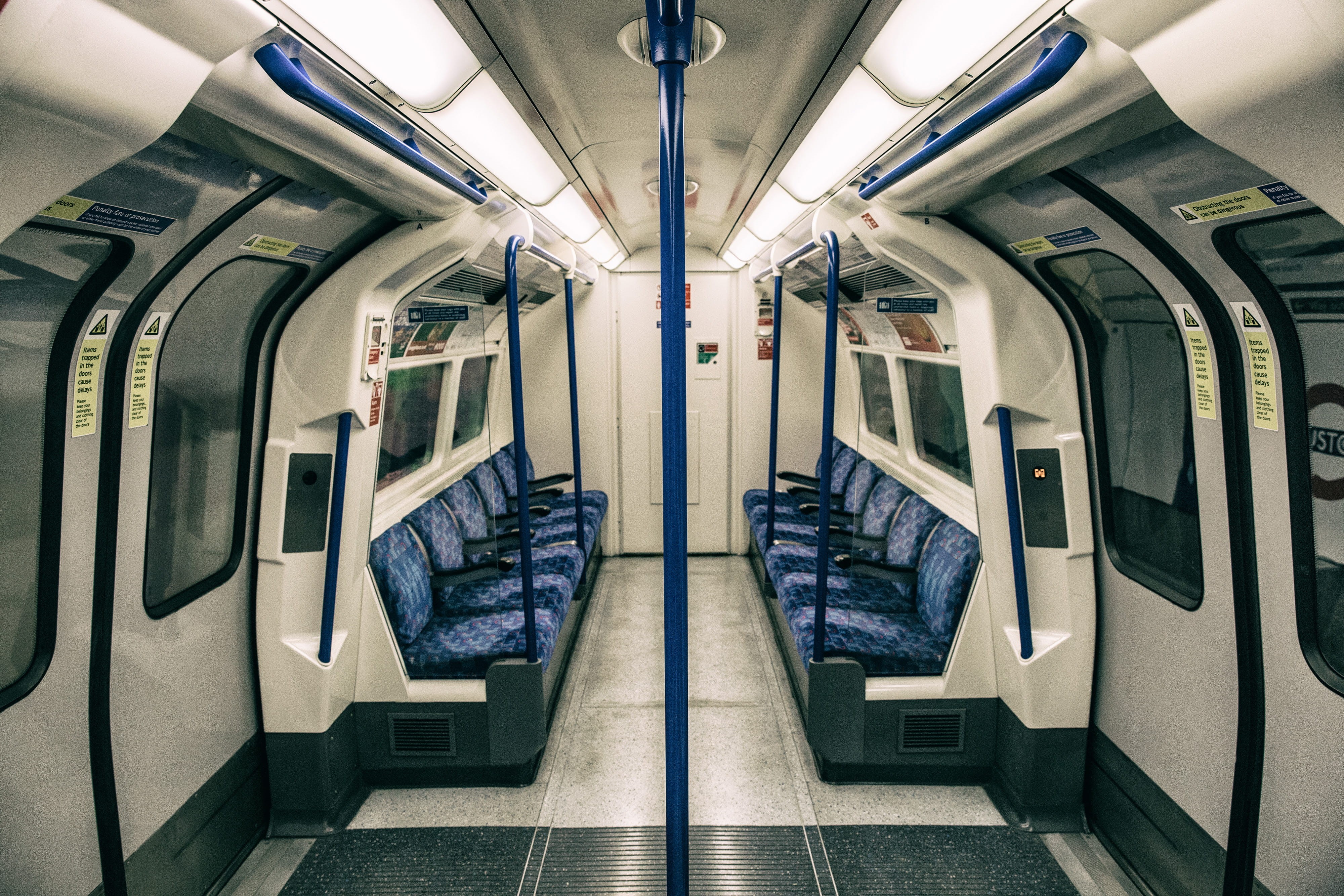 no people, window, subway, people, London Underground, underground, train - vehicle, wide, passenger train, subway Station, vehicle seat, indoors, angle, HD Wallpaper