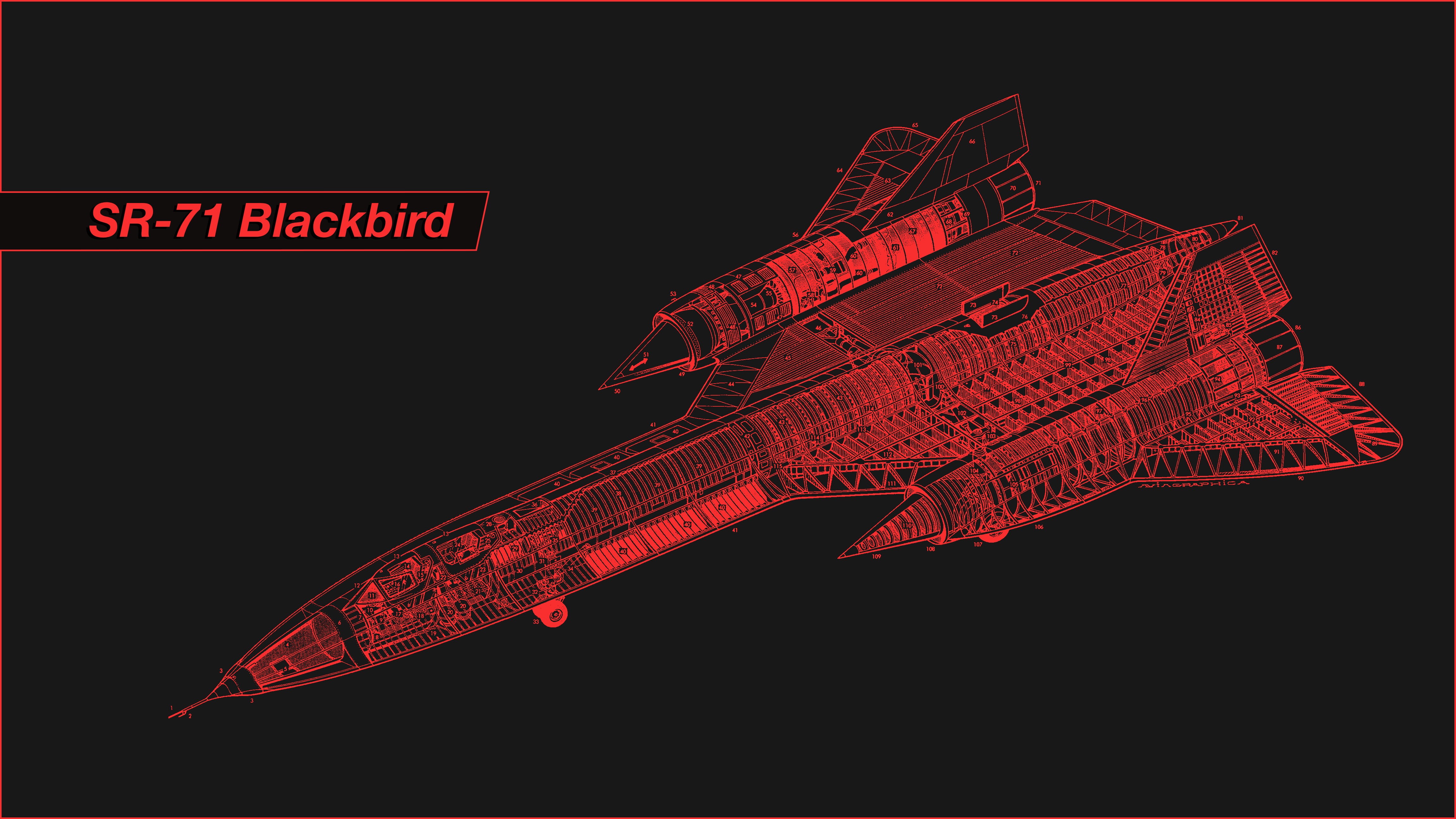 blueprints, 4K, minimalism, Lockheed SR-71 Blackbird, red, simple background, HD Wallpaper