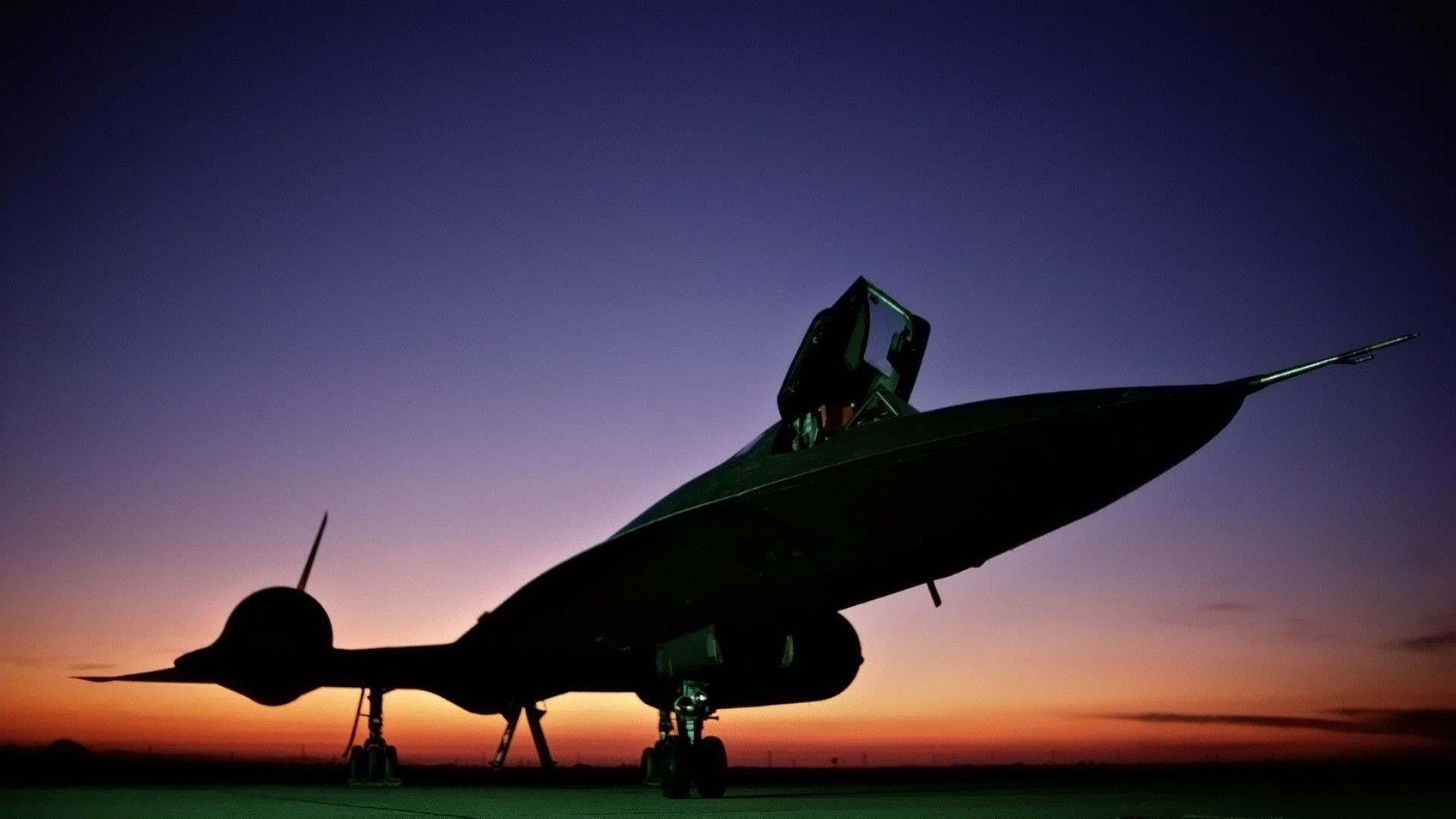 sea, 1080P, nature, night, sunset, copy space, air vehicle, purple, flying, sky, lockheed sr 71 blackbird, beauty in nature, silhouette, transportation, HD Wallpaper