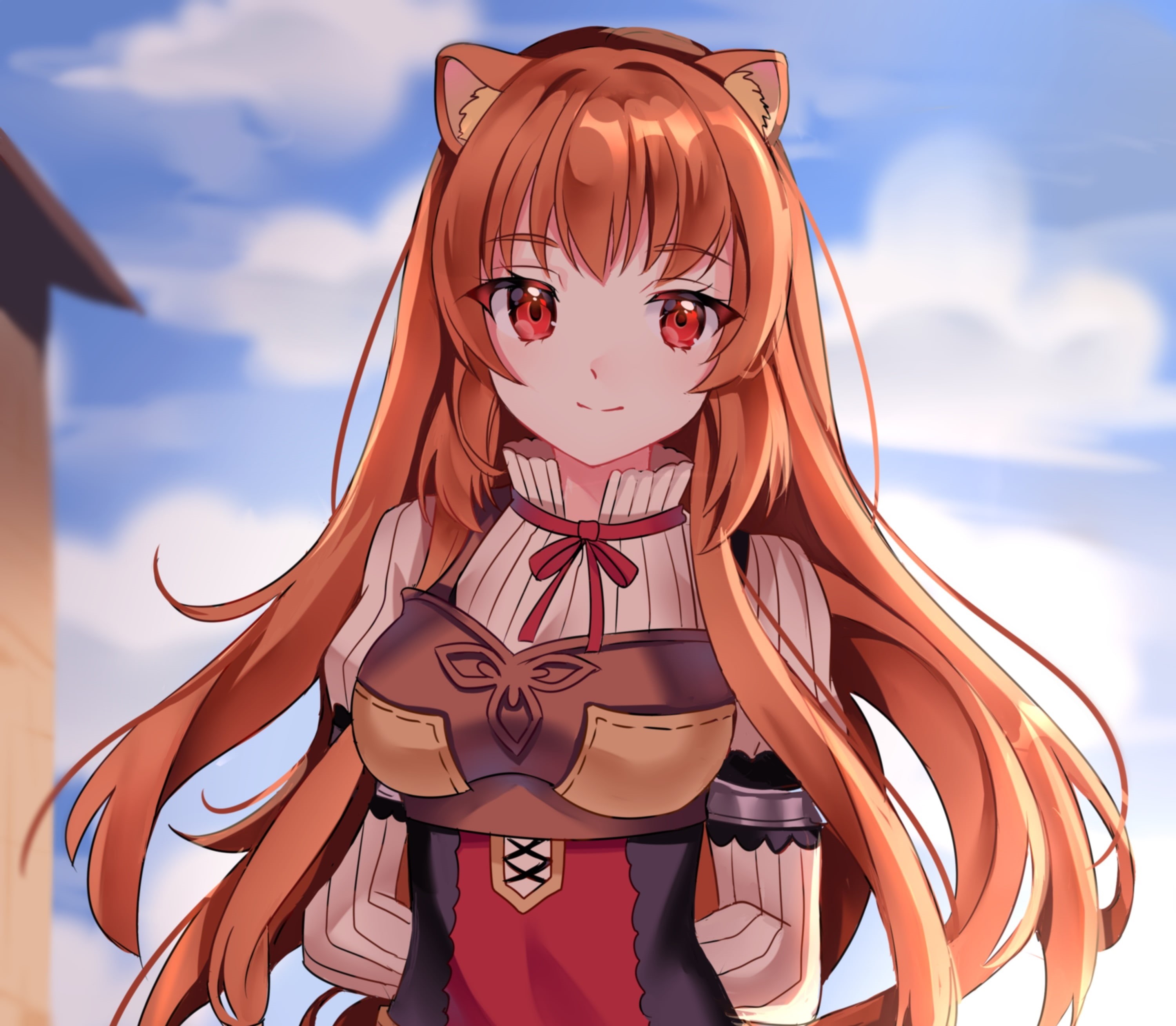 Anime, The Rising of the Shield Hero, Red Eyes, Brown Hair, Raphtalia (The Rising of the Shield Hero), 2K, HD Wallpaper