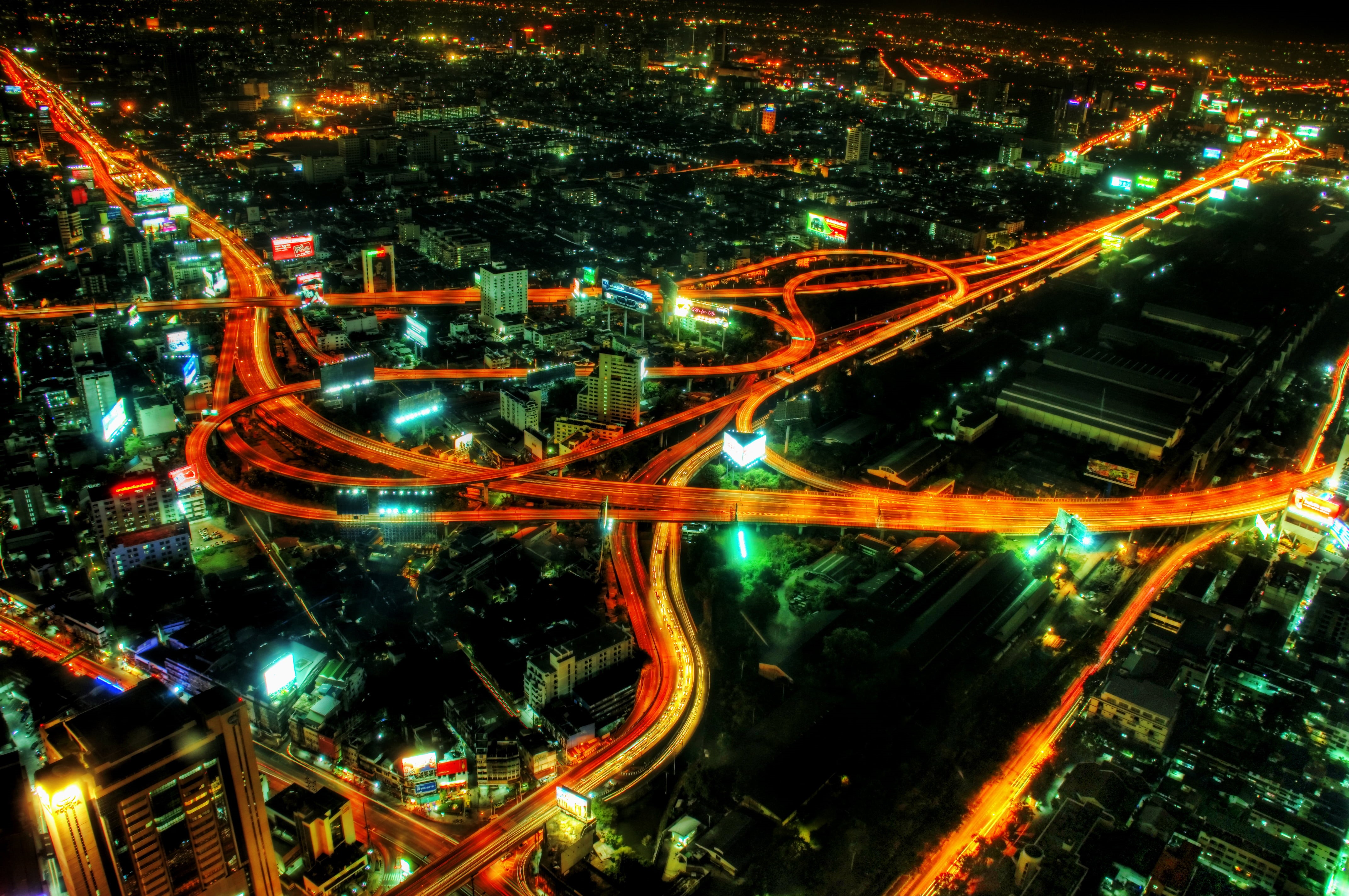 in time, google, Veins, time, Butterfly, aerial, evening, asia, road Intersection, professional, cyber  punk, travel, multiple Lane Highway, traffic, Nikon, HD Wallpaper