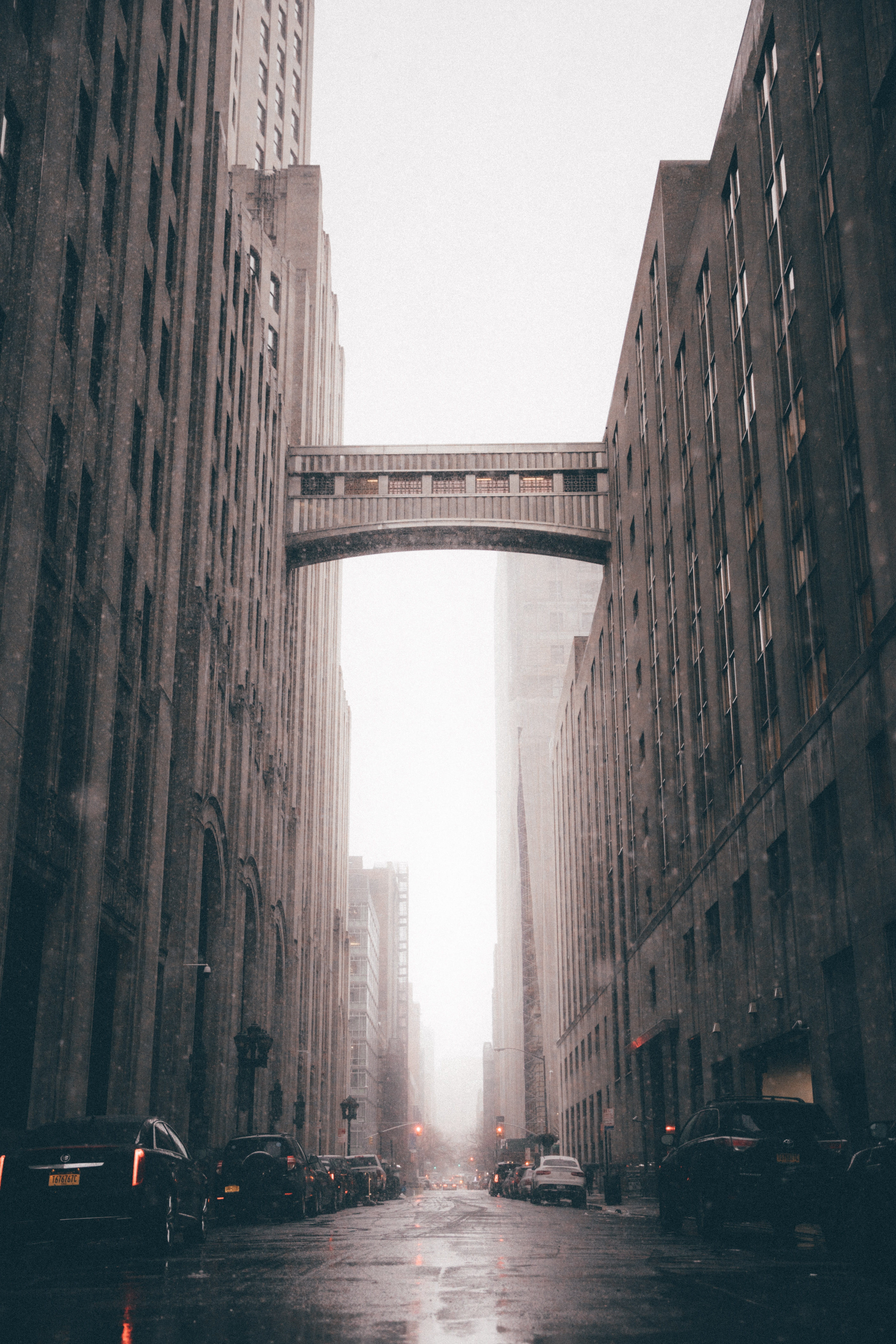 built Structure, road, window, new York City, lower Manhattan, vanishing Point, new york, winter, car, night, bridge, rise, city, snowstorm, different, Phone HD Wallpaper