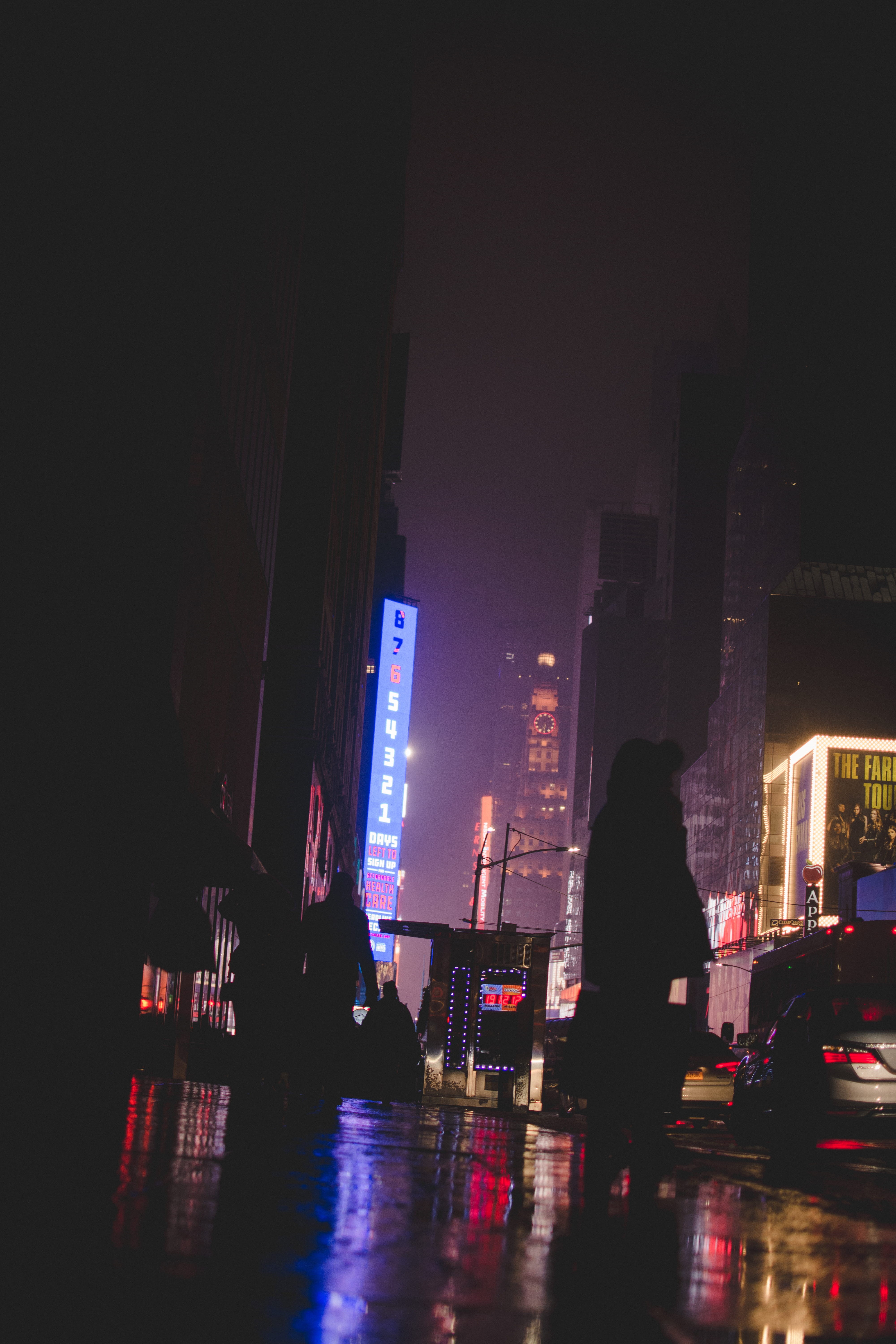new york, nyc, women, architecture, building, built structure, night, cityscape, reflection, street, light, illuminated, person, incidental people, Phone HD Wallpaper