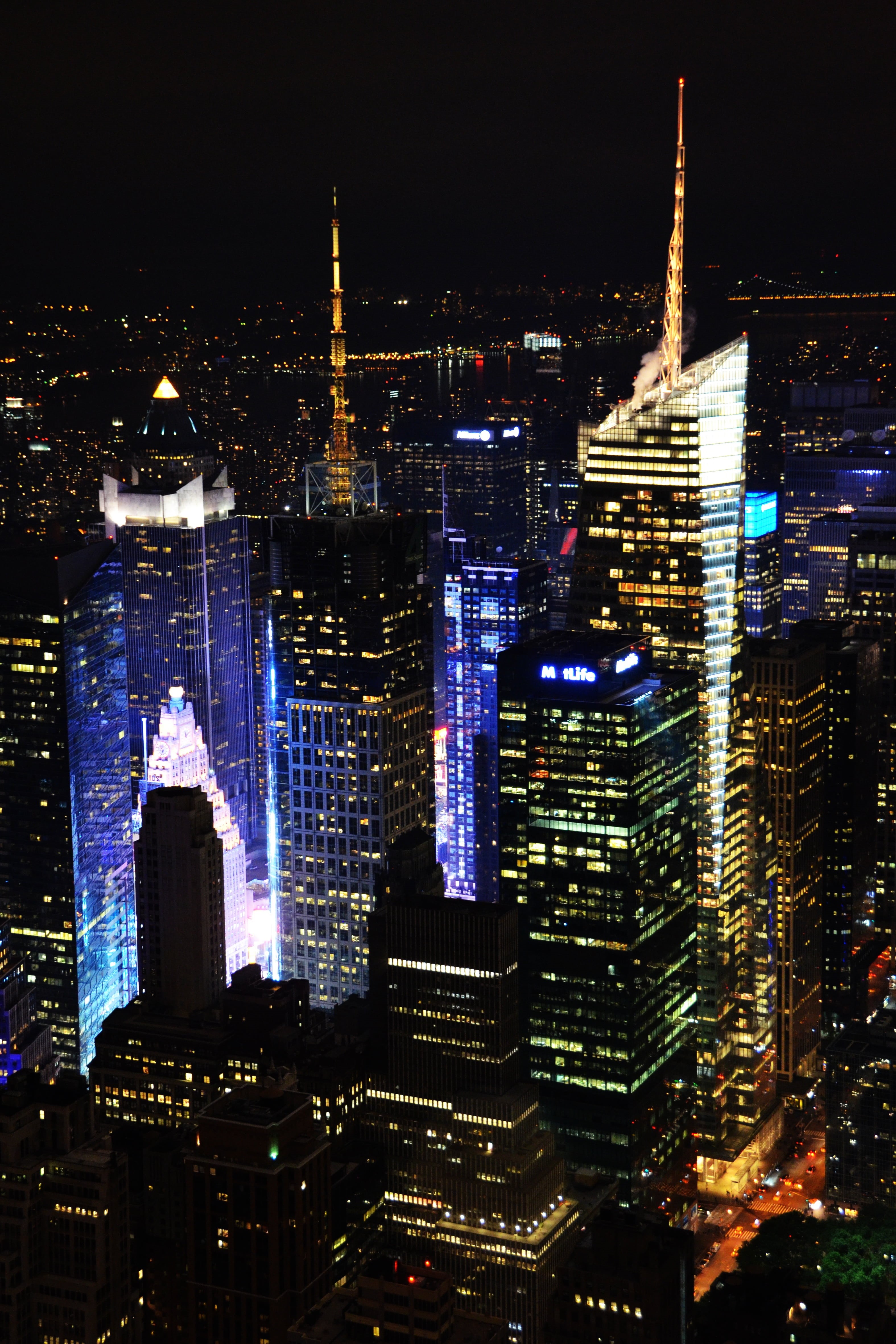 architecture, 4K, tourism, illuminated, tower, manhattan, famous Place, urban Skyline, nyc, modern, time square, travel, office building exterior, office, Phone HD Wallpaper