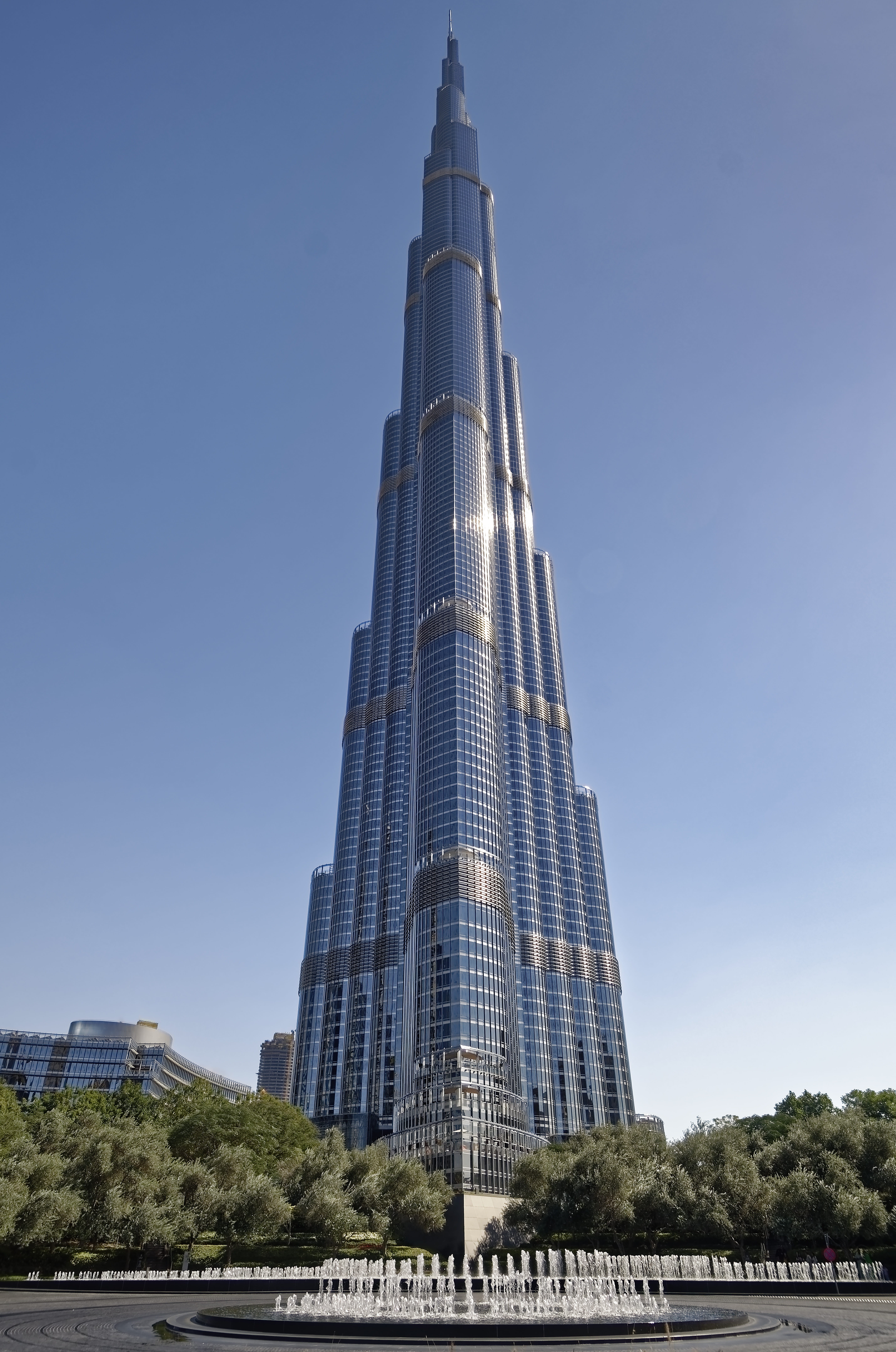 architecture, outdoors, clear sky, modern, u a e, tower, no people, low angle view, burj khalifa, day, tall - high, city, plant, skyscraper, nature, office, Phone HD Wallpaper