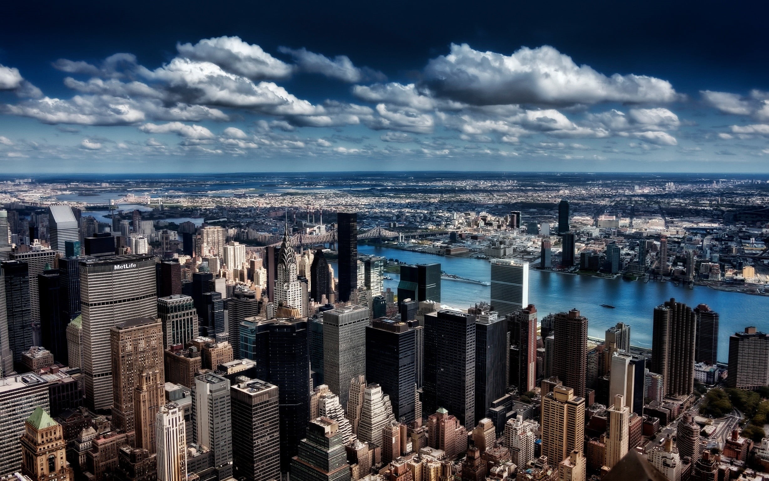 crowded, built structure, rise, city, aerial view, office building exterior, sky, financial district, high, building exterior, 1080P, cloud - sky, New York City, HD Wallpaper
