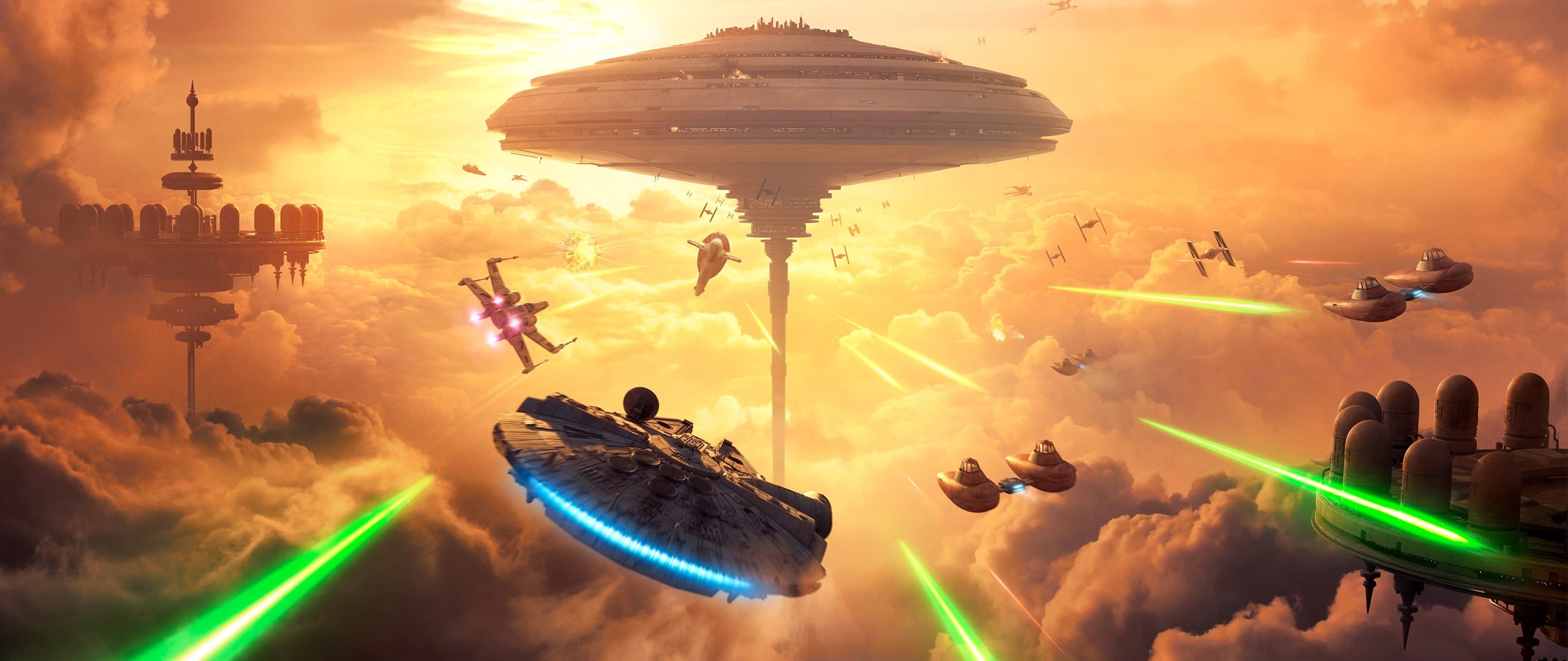 warning sign, Millennium Falcon, aggression, cloud - sky, sunset, outdoors, no people, architecture, motion, futuristic, Star Wars, nature, X-wing, travel, HD Wallpaper