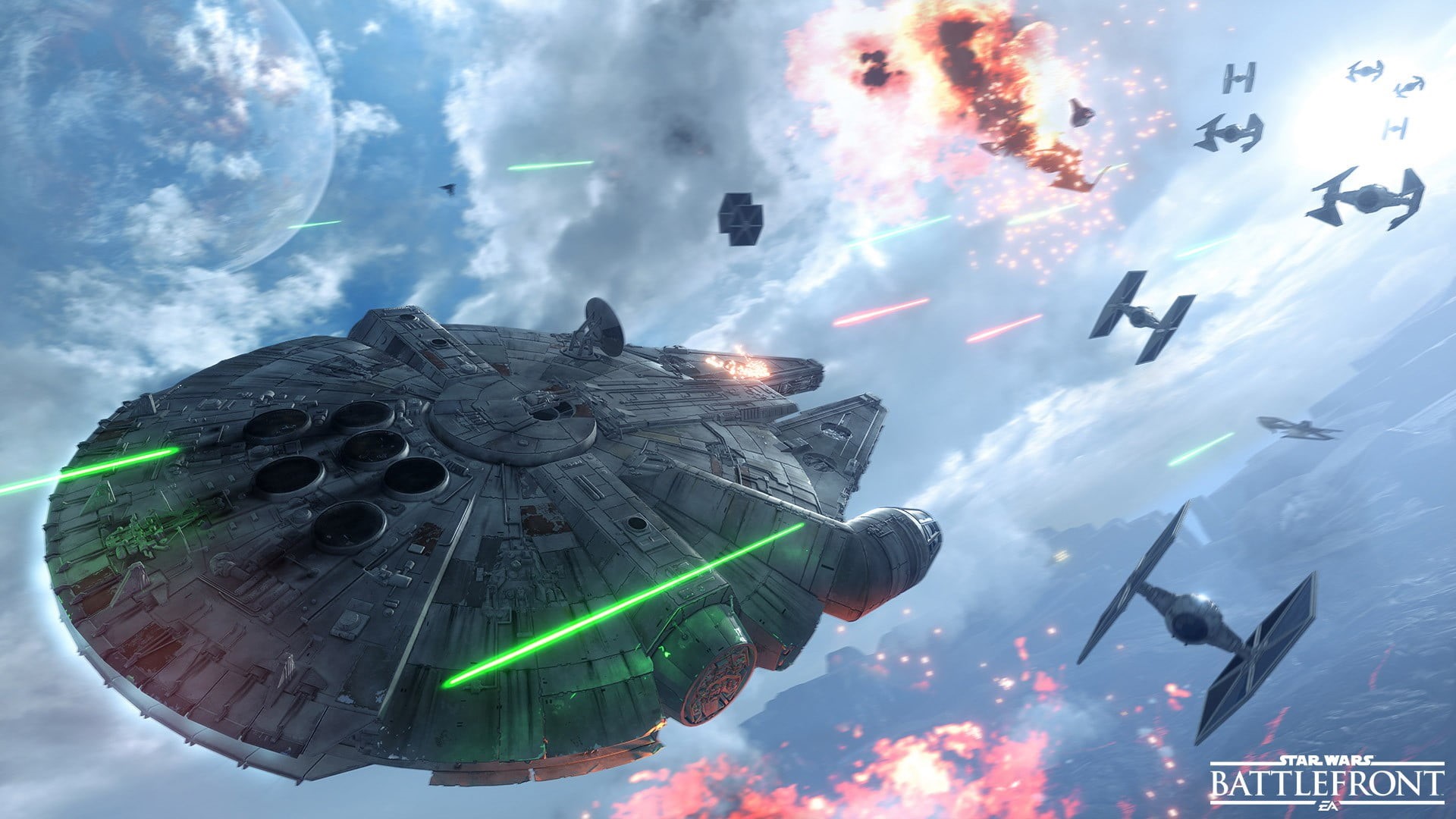 low angle view, battle, wars, outdoors, architecture, star, poster, Star Wars: Battlefront, firework, sky, firework display, arts culture and entertainment, HD Wallpaper